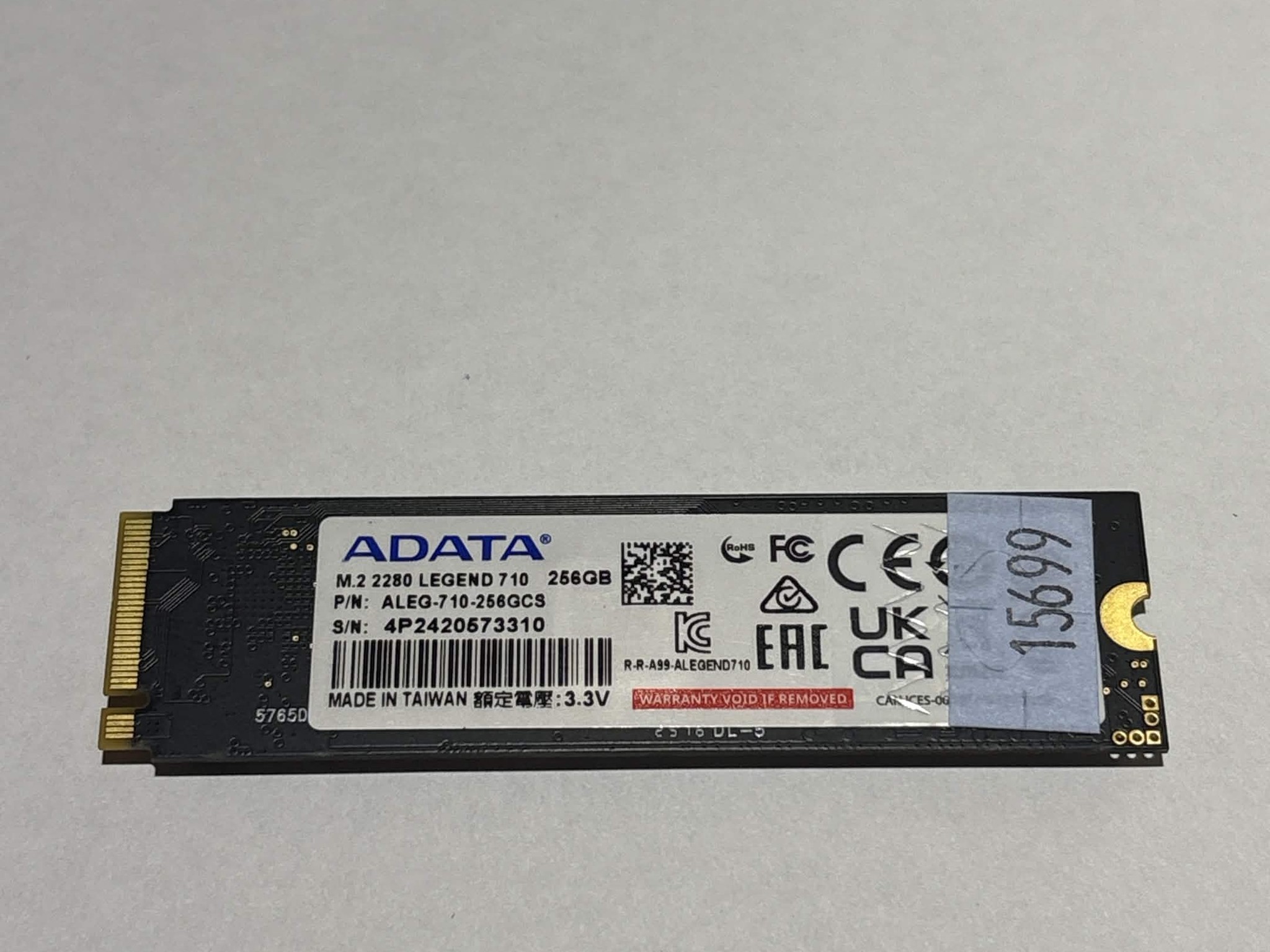 ADATA LEGEND 710 256GB PCIe Gen3 NVMe M.2 2280 SSD | Tested Working
