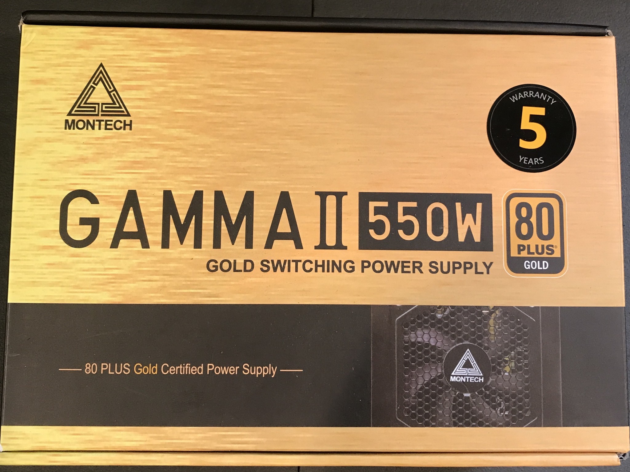 Used black Montech 550 W 80+ Gold Certified ATX Power Supply