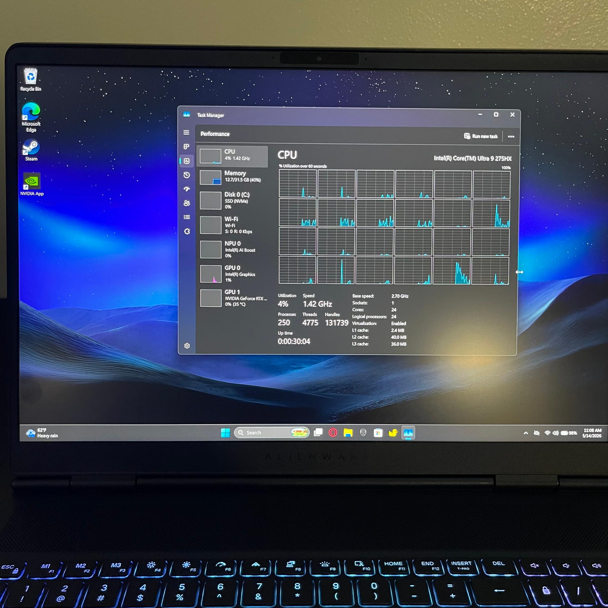 👽Alienware X16 Gaming laptop / RTX 5060 / I9 ultra 275HX 24-core/ 32gb DDR5/ 1TB NVMe🛸