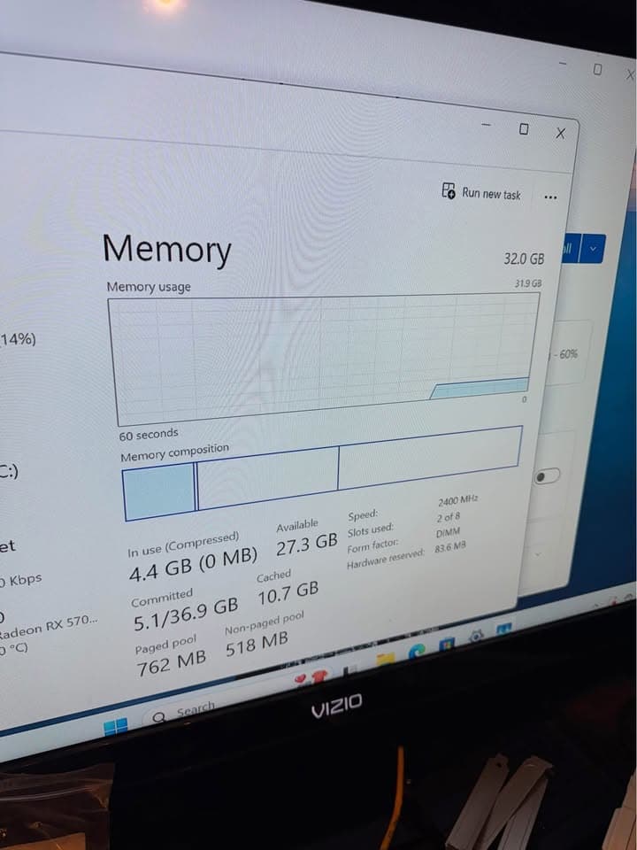 1080p Gaming PC! RX 5700XT 8gb, Intel 6 core, 32GB RAM, WINDOWS 11, 1TB hdd, 240gb ssd