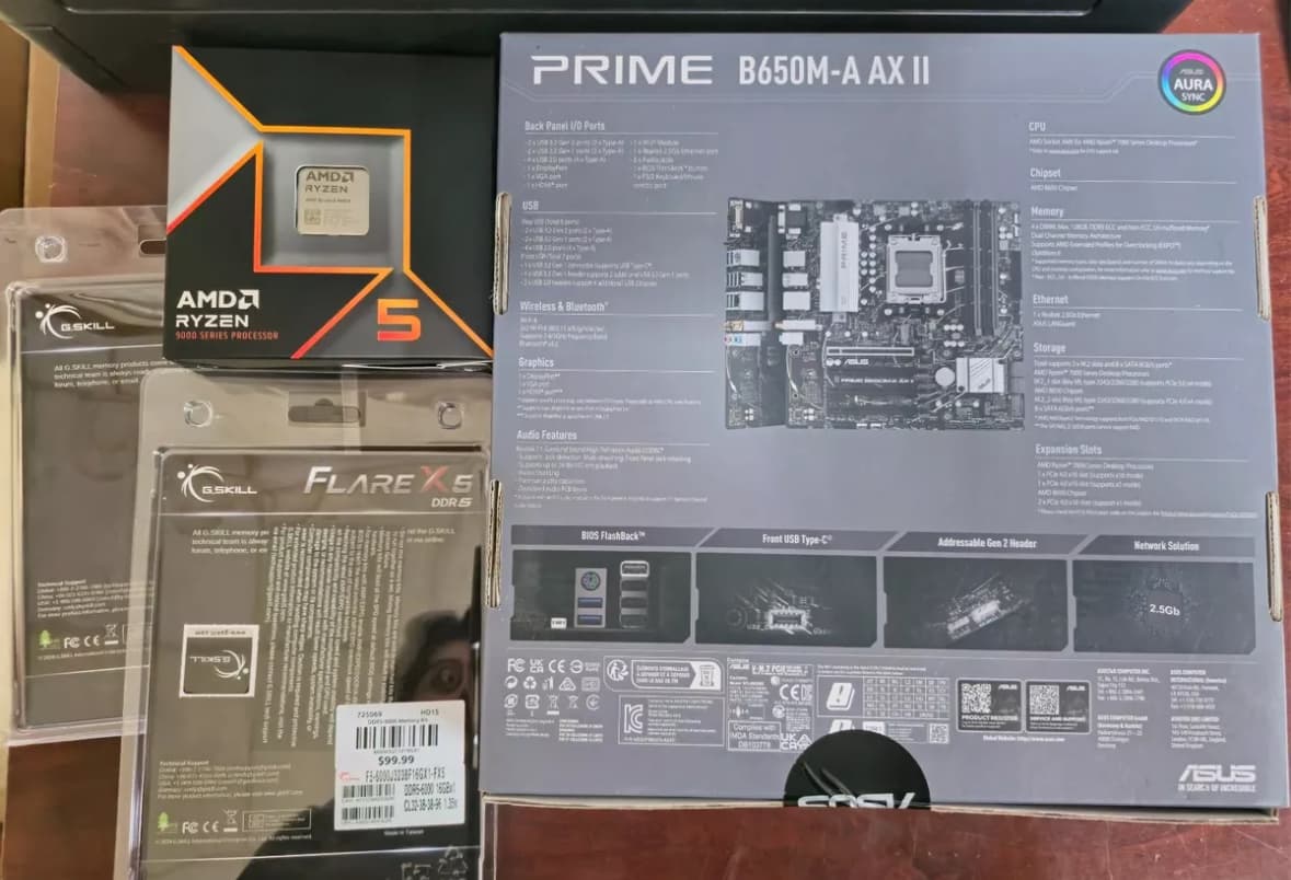 Ryzen 5 9600x  Asus Prime B650m-A / 32GB G.Skill Flare 6000