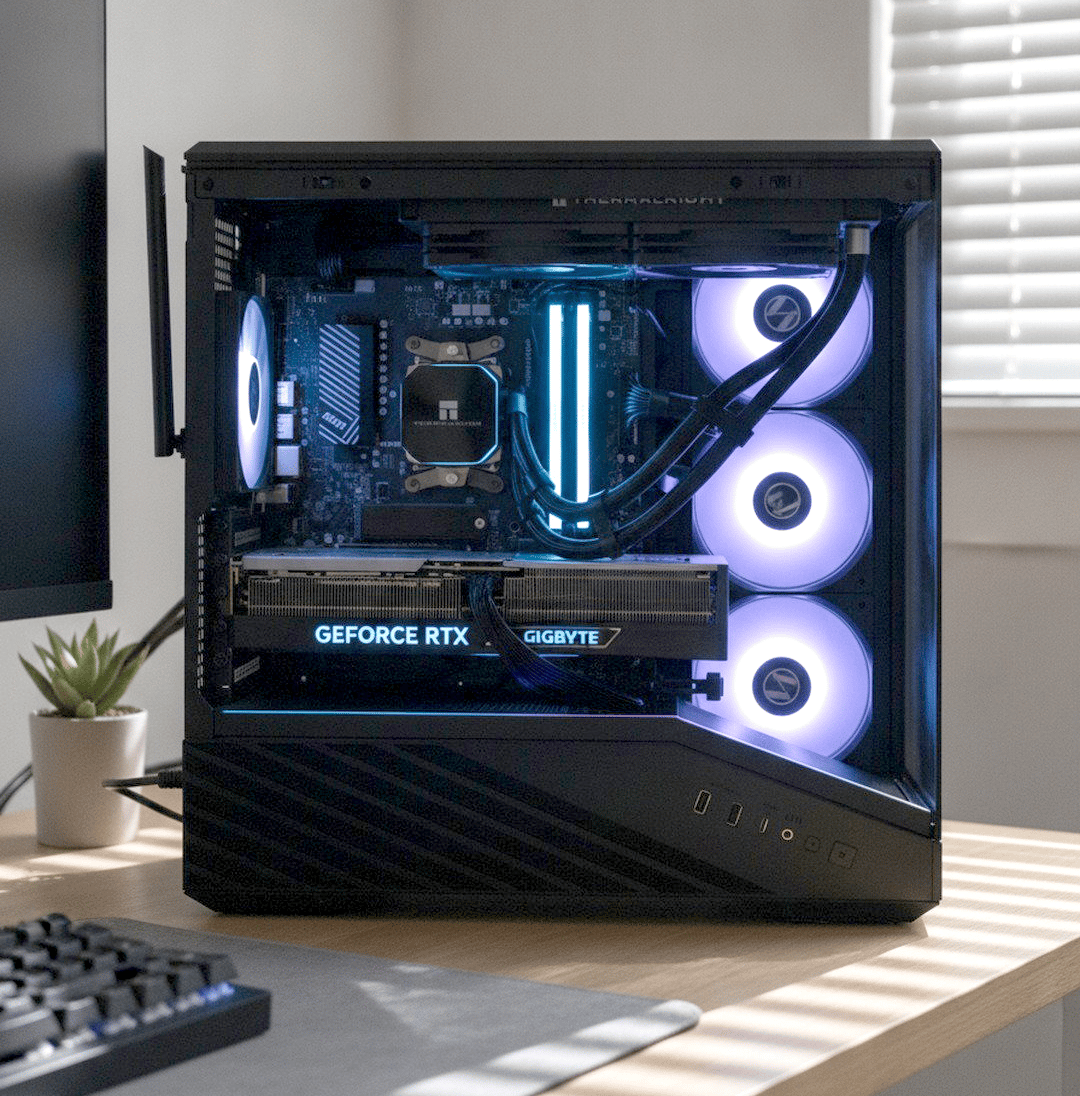 Super Smooth RTX 4070 Ti Gaming PC — Ryzen 5 7600X | 32GB DDR5 | 240mm AIO | Lian Li V100...