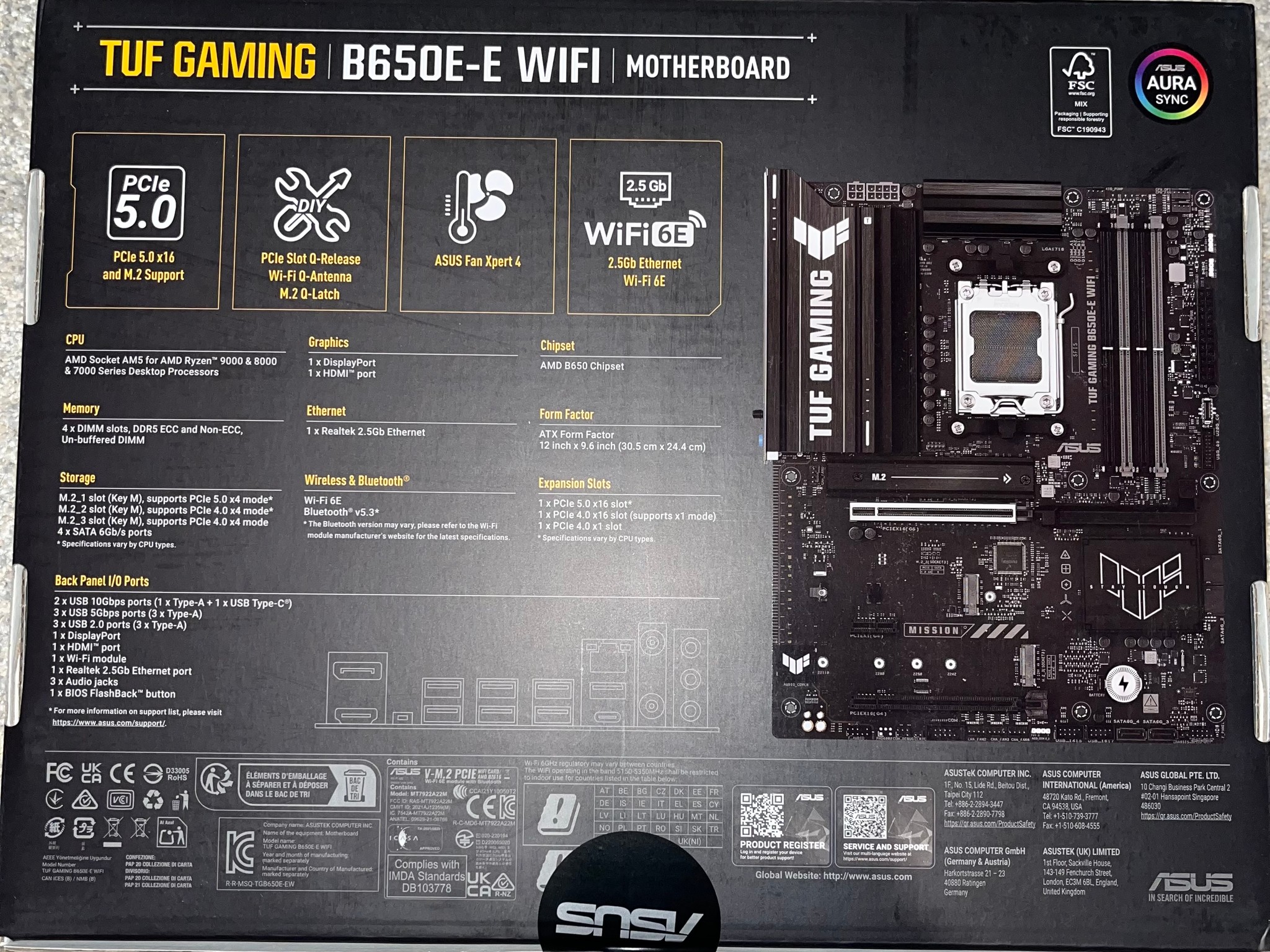 ASUS TUF Gaming B650E-E WIFI AMD AM5 B650 ATX Motherboard SEALED