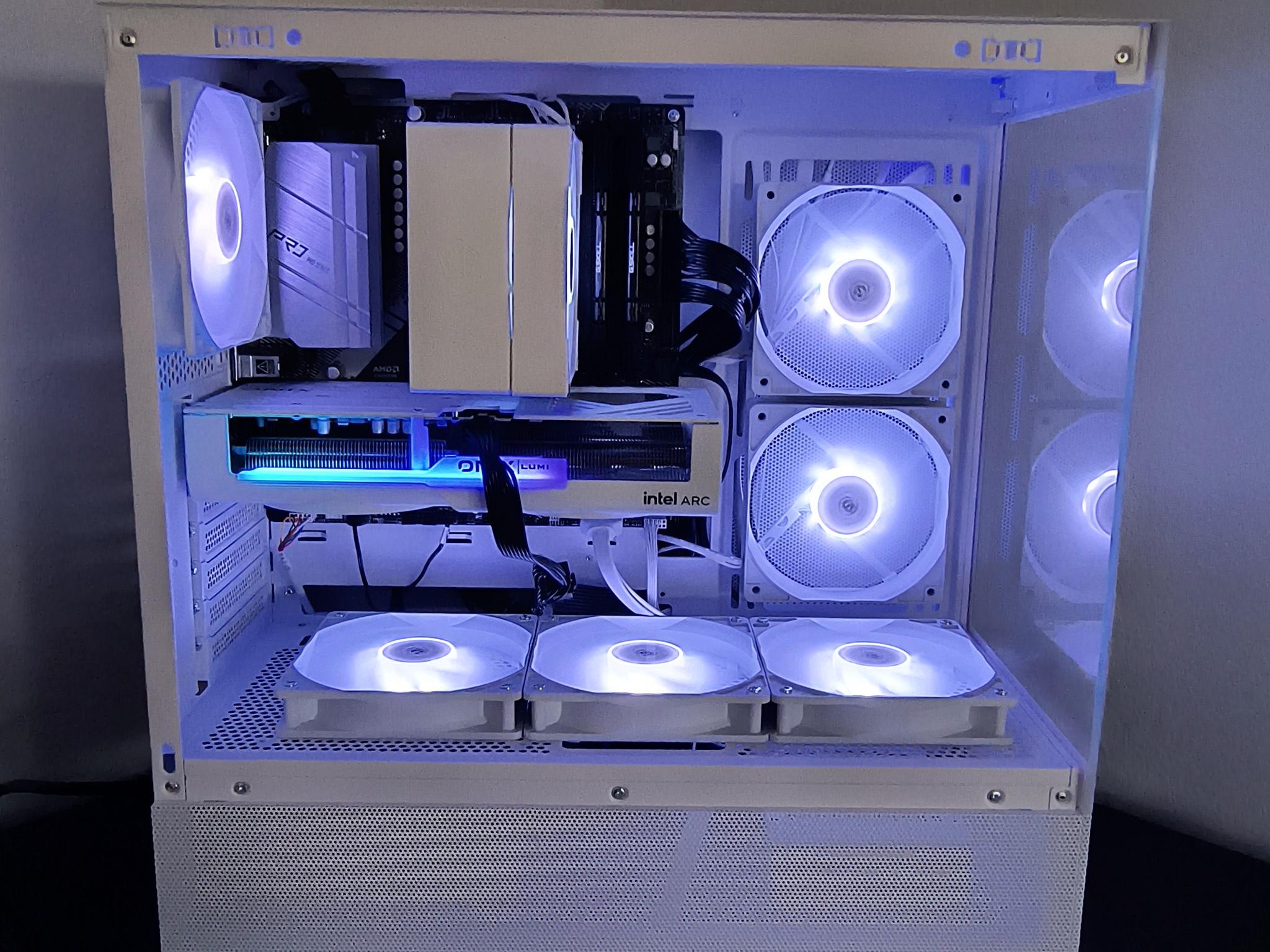 🎖️Honor🎖️ New White RGB Gaming PC, Intel B580+AMD Ryzen 5 5500=High Preformance and Value