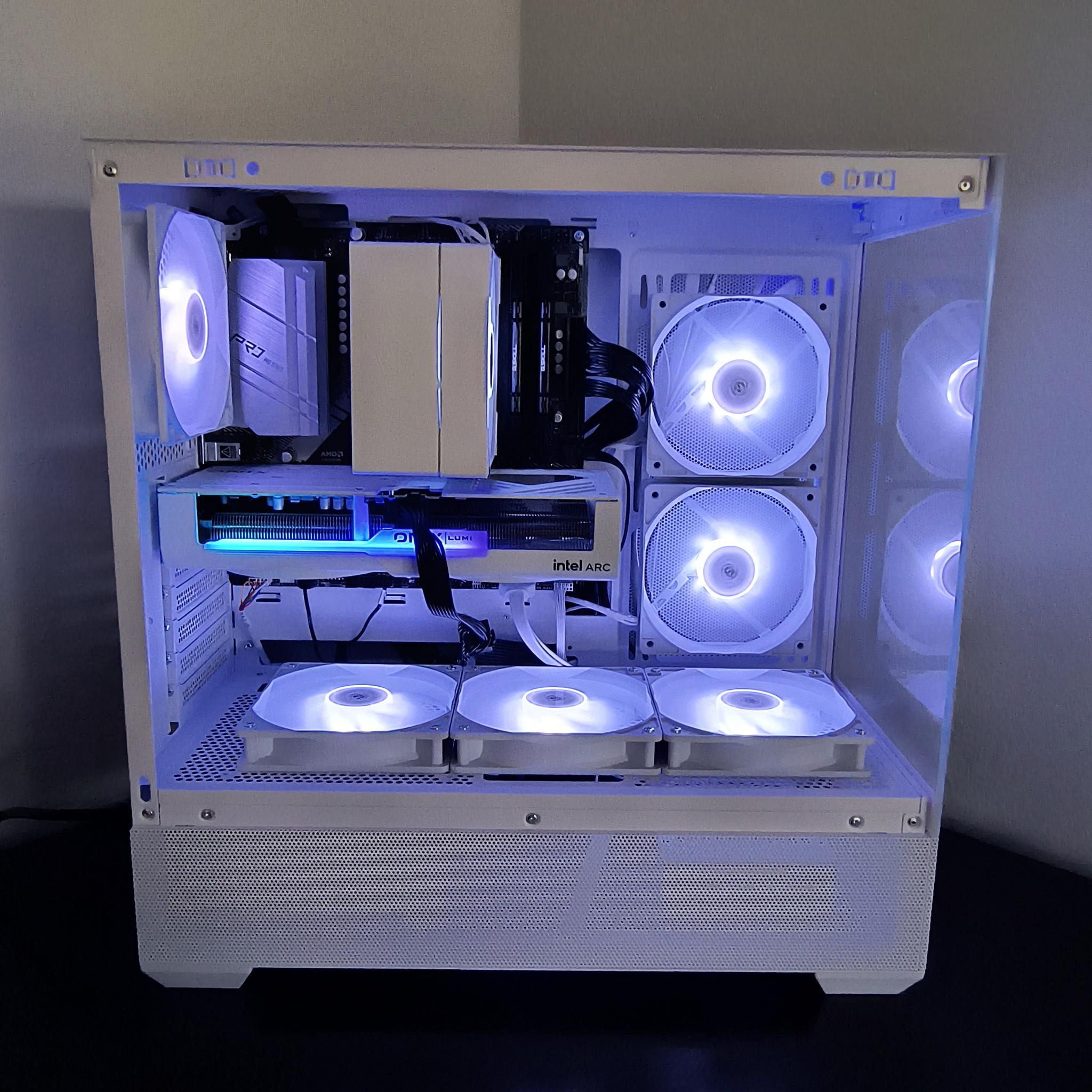 🎖️Honor🎖️ New White RGB Gaming PC, Intel B580+AMD Ryzen 5 5500=High Preformance and Value
