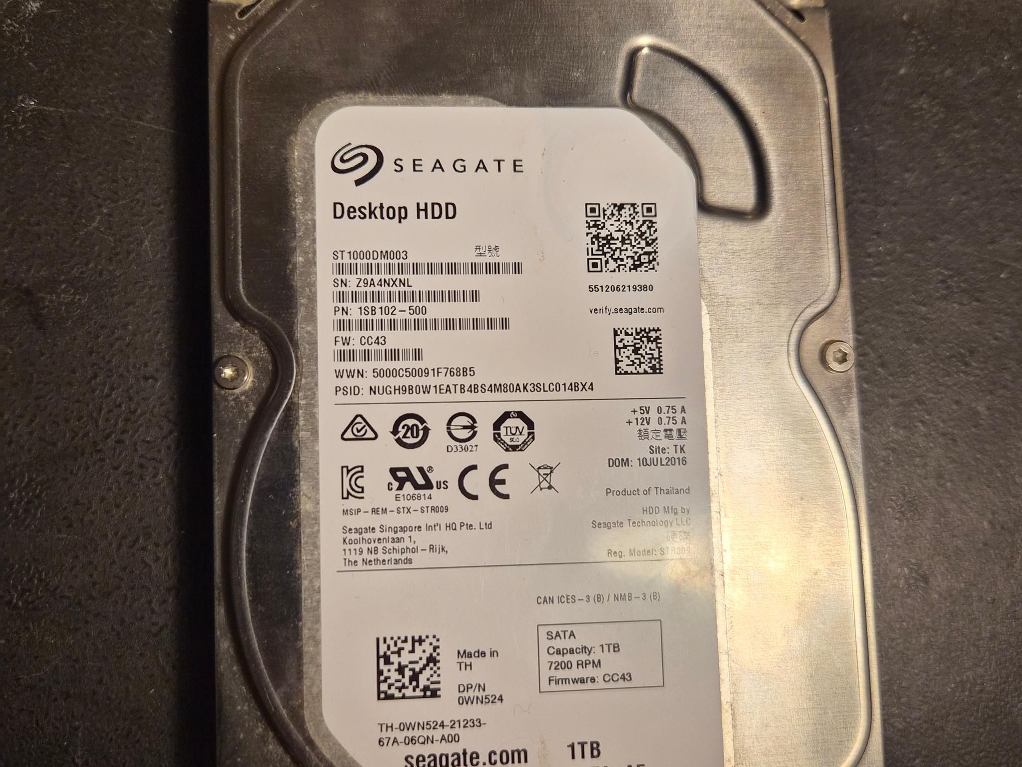 Seagate Desktop HDD 1tb