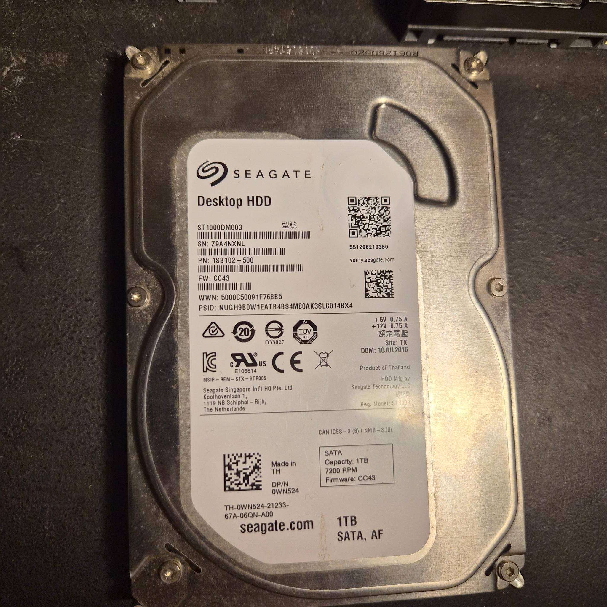 Seagate Desktop HDD 1tb
