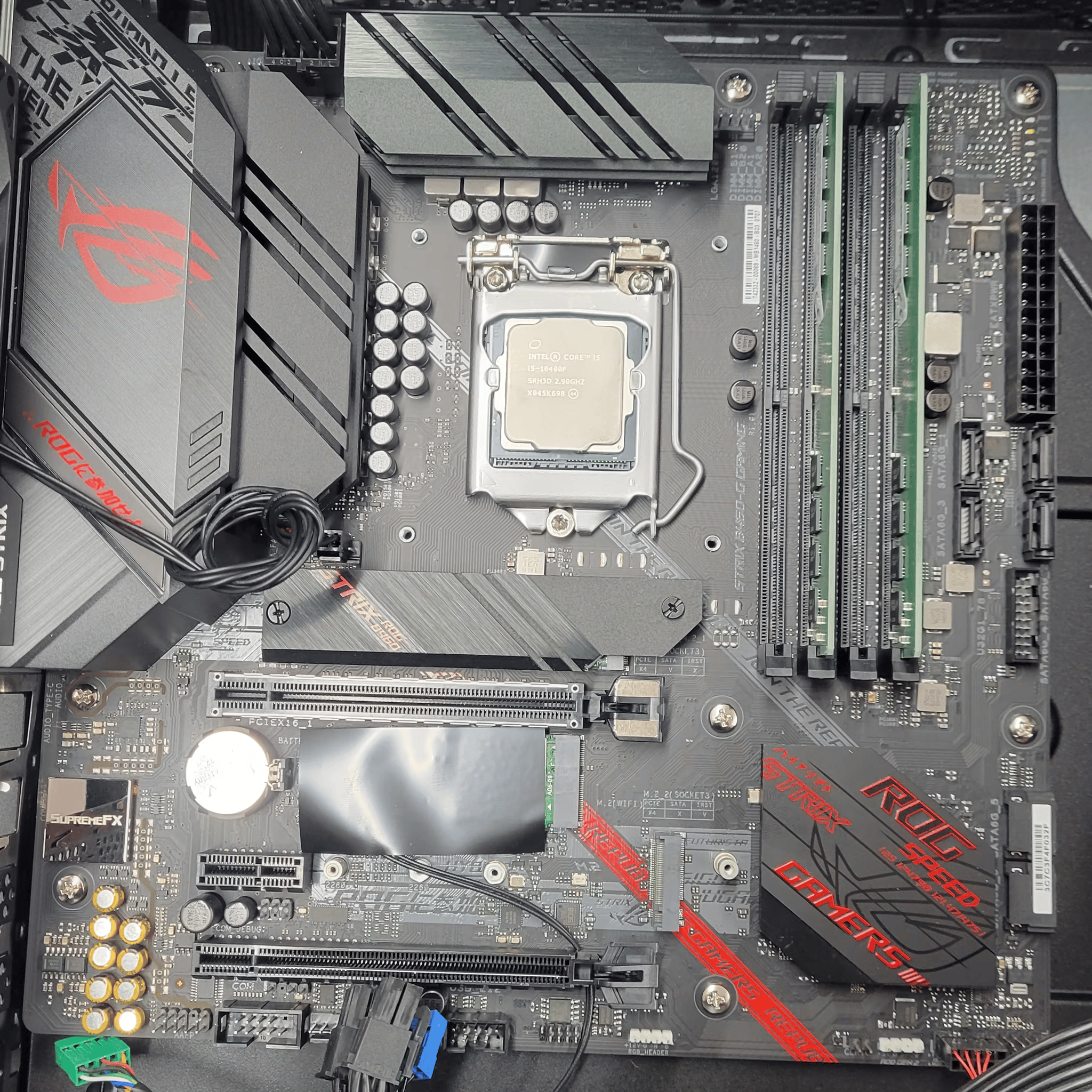 Core i5 10400F with b460 rog strix board