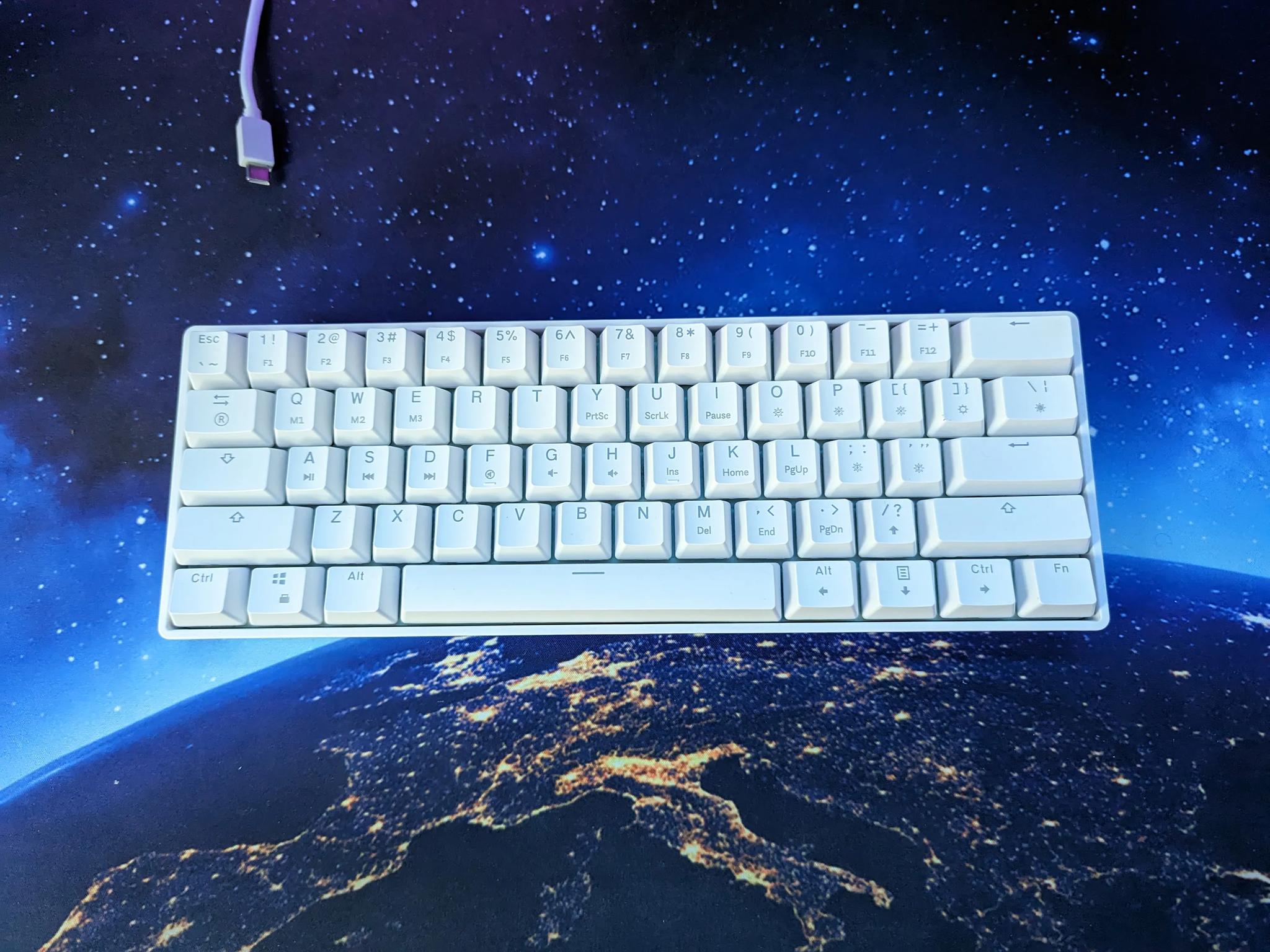 HK GAMING GK61 Mechanical Gaming Keyboard (Gateron Optical Red, White)