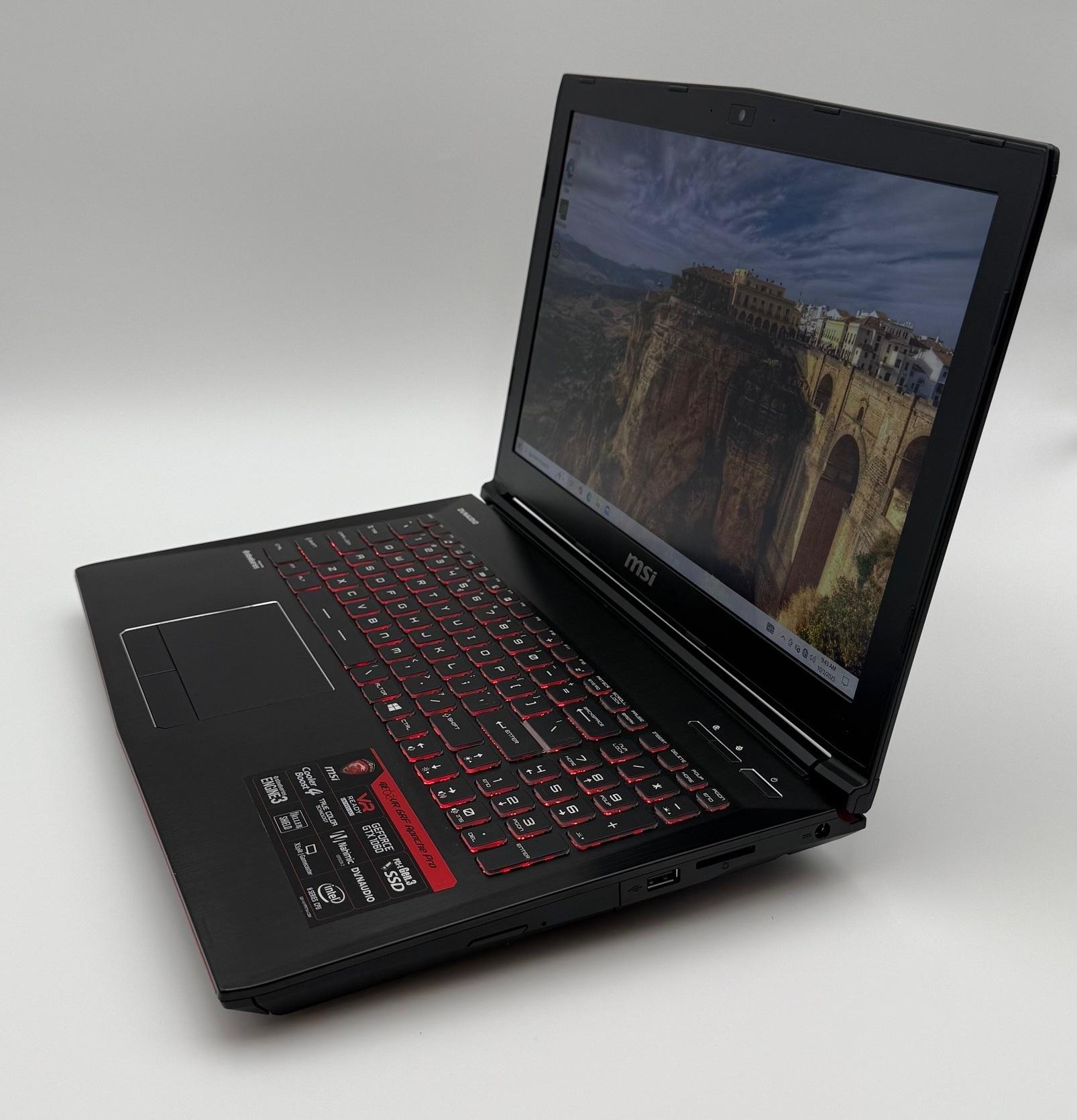 MSI GE62VR Apache PRO Intel i7-6700HQ | 32GB DDR4 | 1TB SSD | NVIDIA GTX 1060