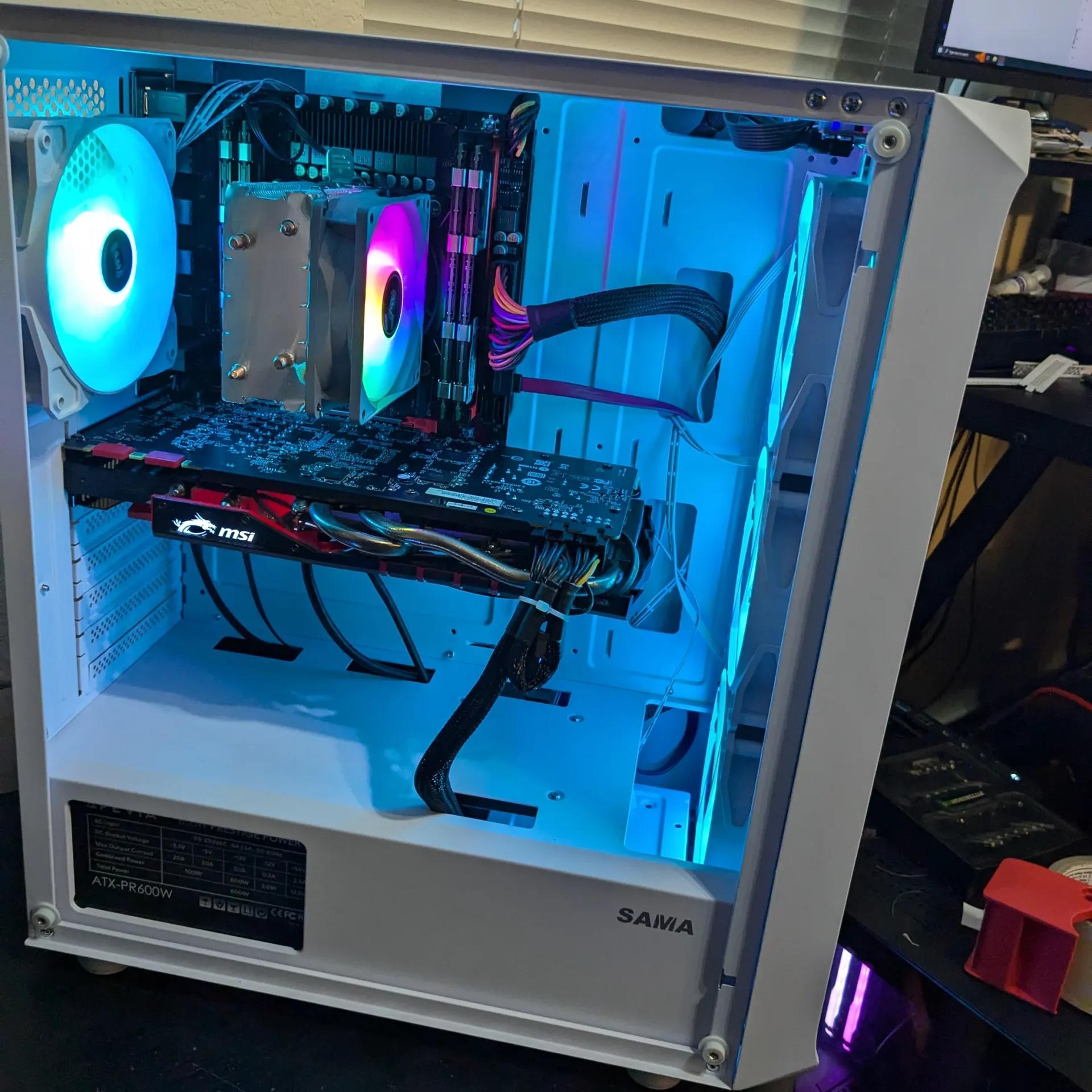 SCRATCH AND DENT Xeon 6 Core, GTX 970 4GB, 16GB RAM, 480GB SSD, WiFi, RGB (No Glass Panel!)