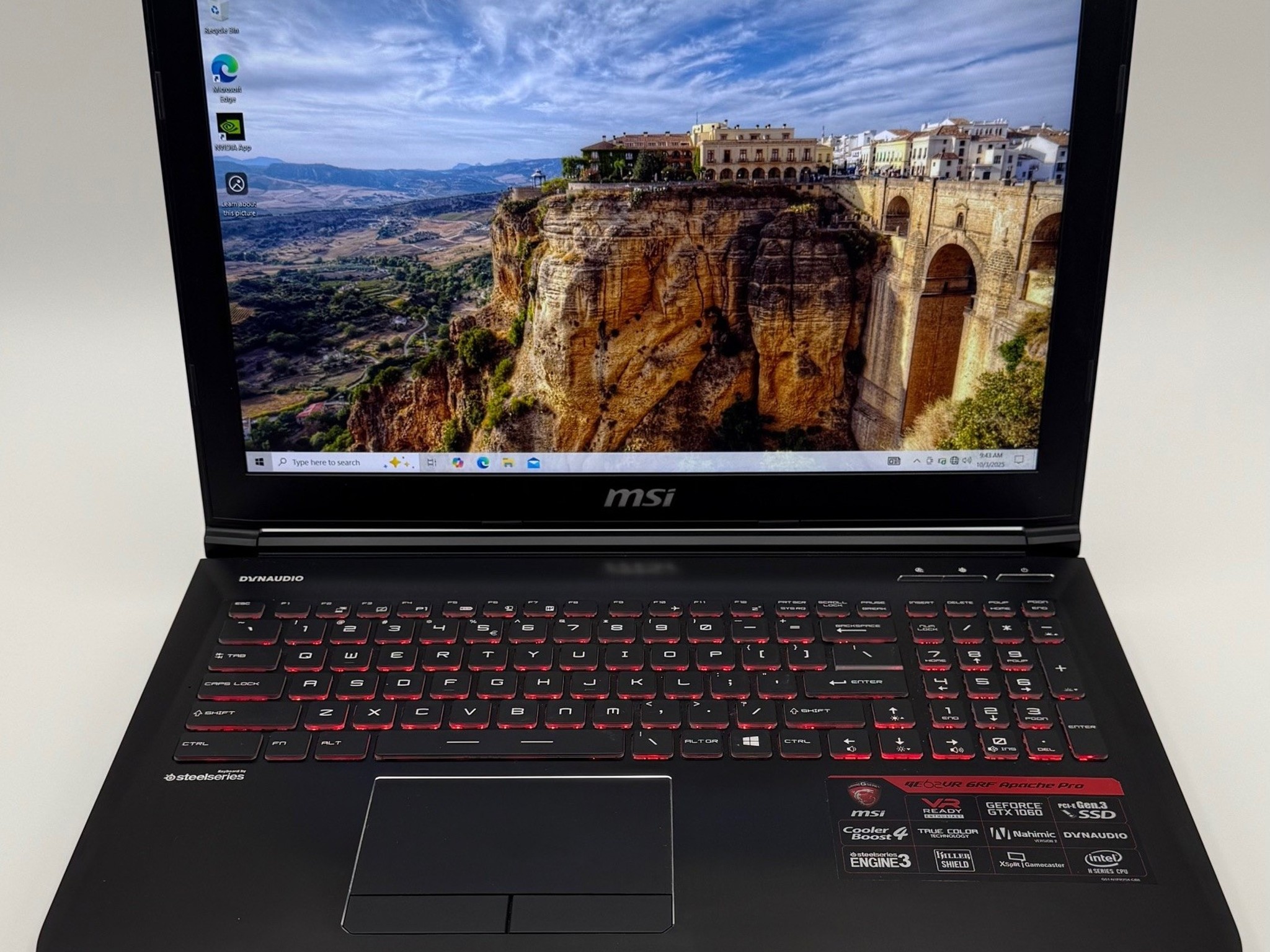 MSI GE62VR Apache PRO Intel i7-6700HQ | 32GB DDR4 | 1TB SSD | NVIDIA GTX 1060