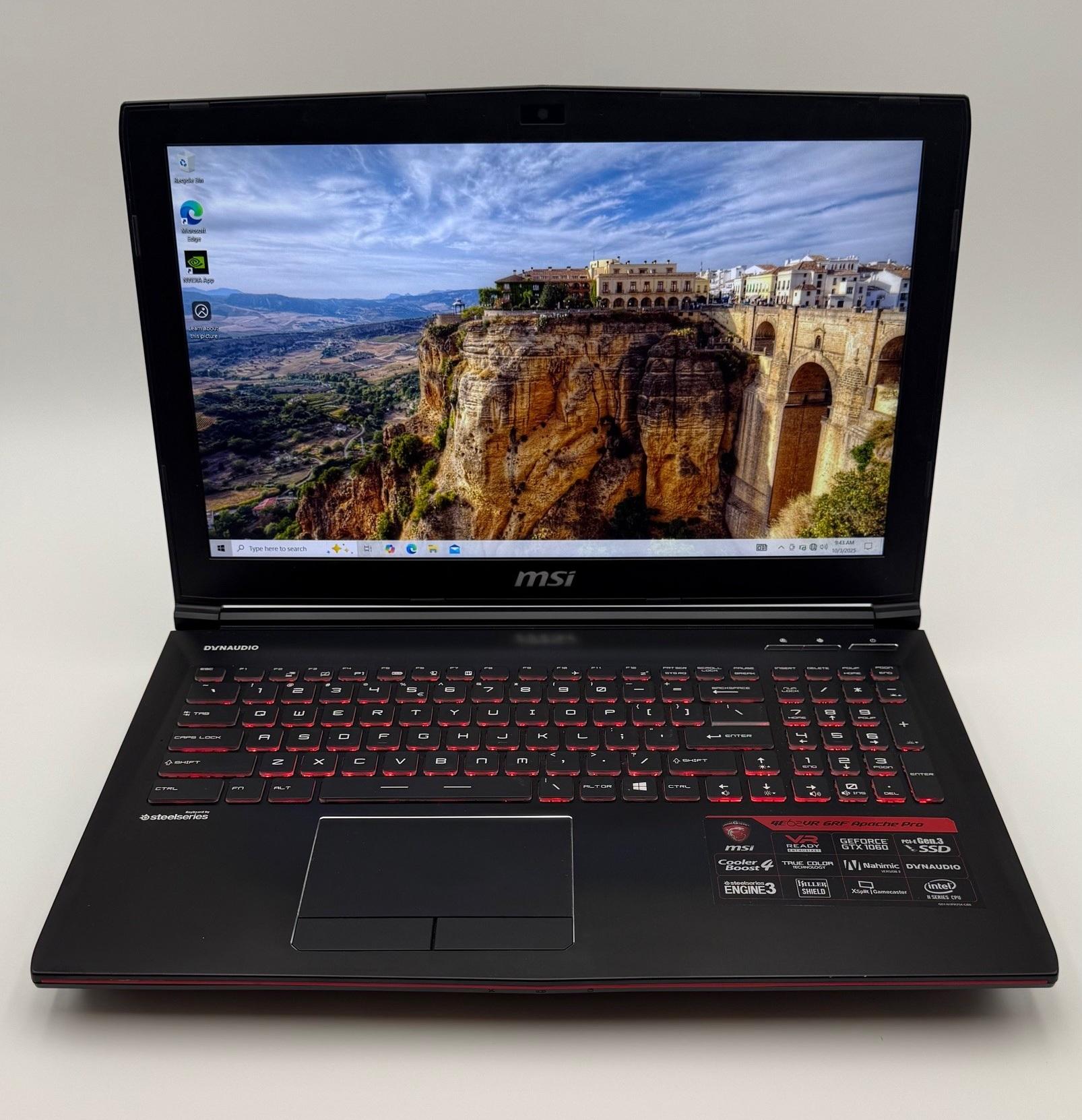MSI GE62VR Apache PRO Intel i7-6700HQ | 32GB DDR4 | 1TB SSD | NVIDIA GTX 1060