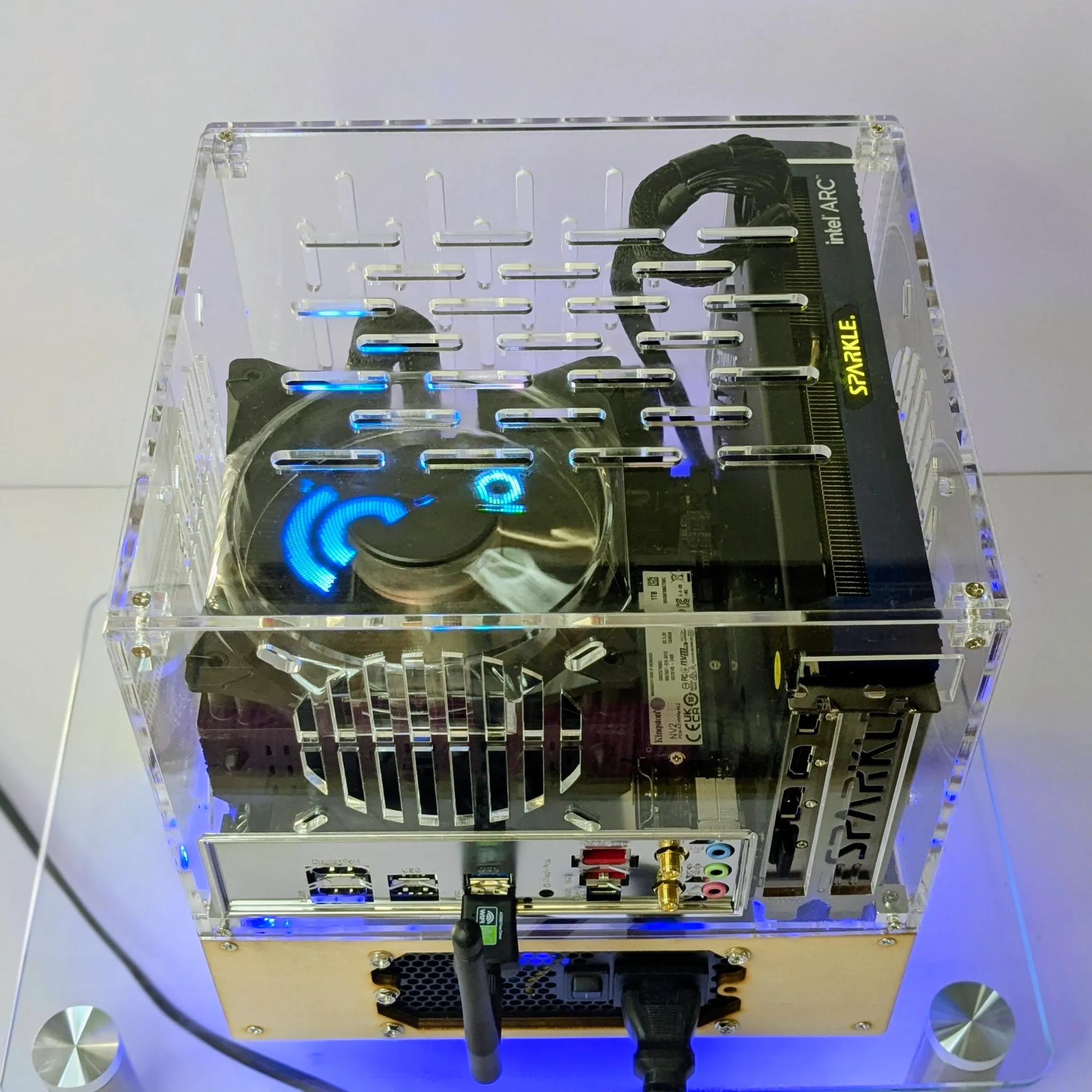 "Holo-Wood" Beast(AM5)🪵Intel ARC A750🧬Ryzen 5 8400F🧬32GB DDR5 RAM🧬1TB NVMe M.2 SSD🧬Windows 11 Pro✅