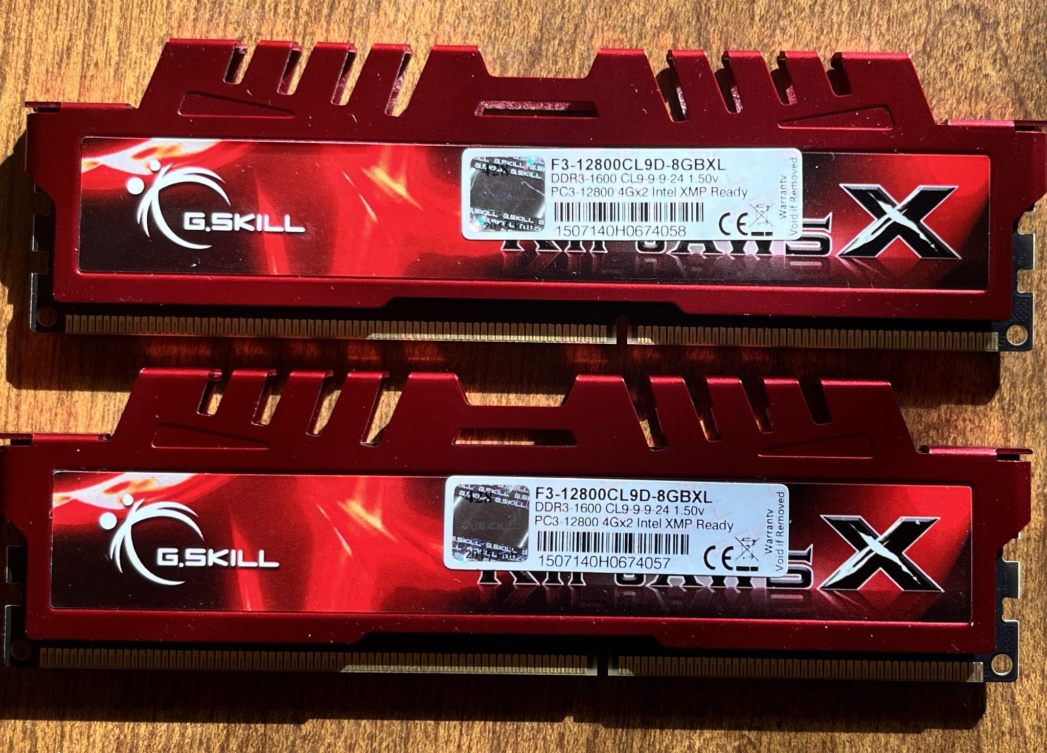 G.Skill RIPJAWS X 8GB (2x 4GB) DDR3 1600Mhz RAM