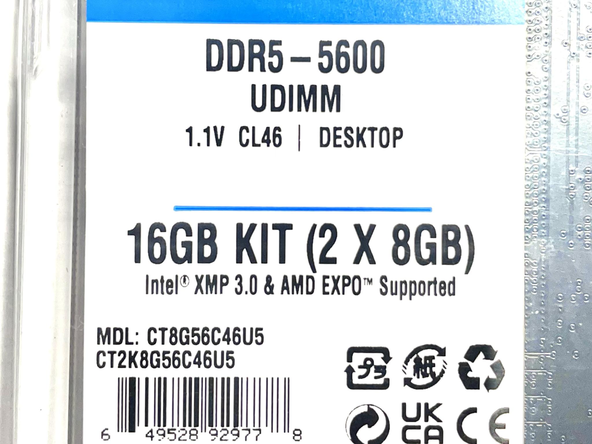 Crucial 16GB DDR5 (2*8GB) 5600 RAM