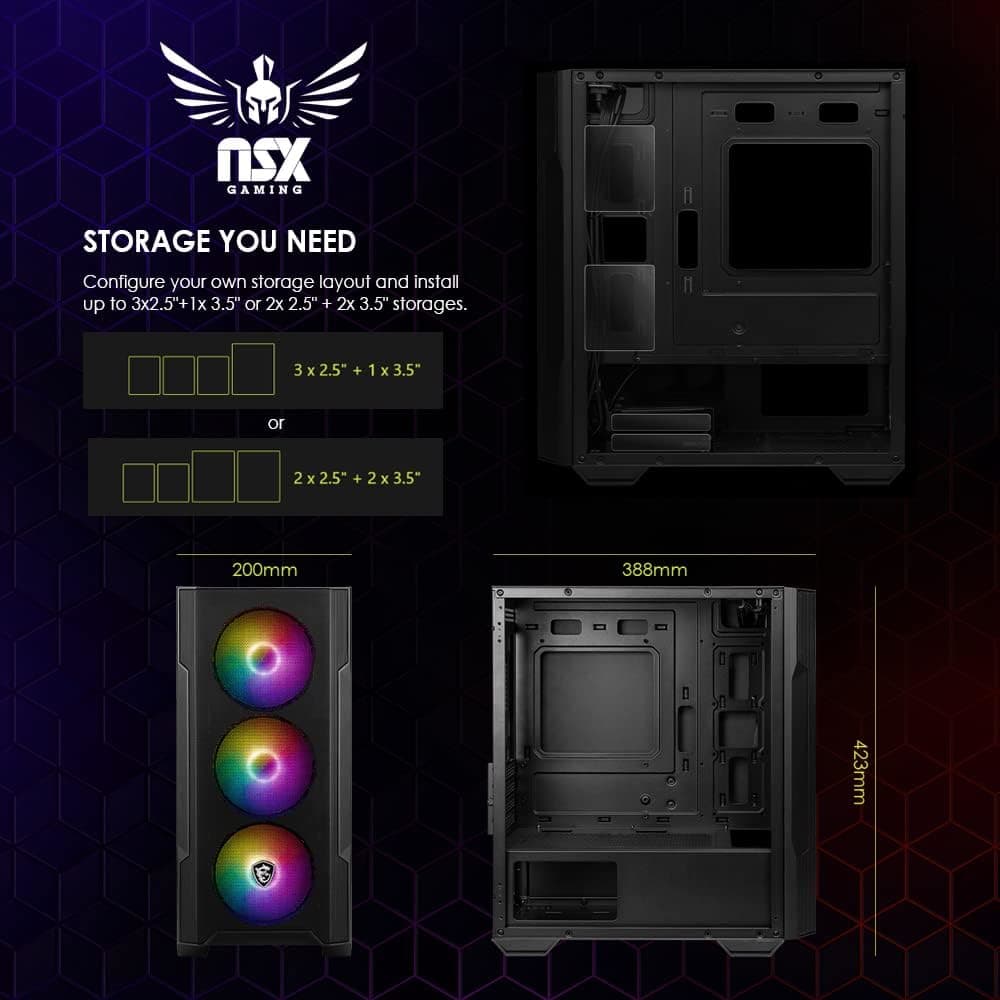 PC Ryzen 5 5500,16 GB RAM,SSD 512 gb, RTX 3060,USB-C, Hdmi,Mouse and Keyboard Gamer, Win 11
