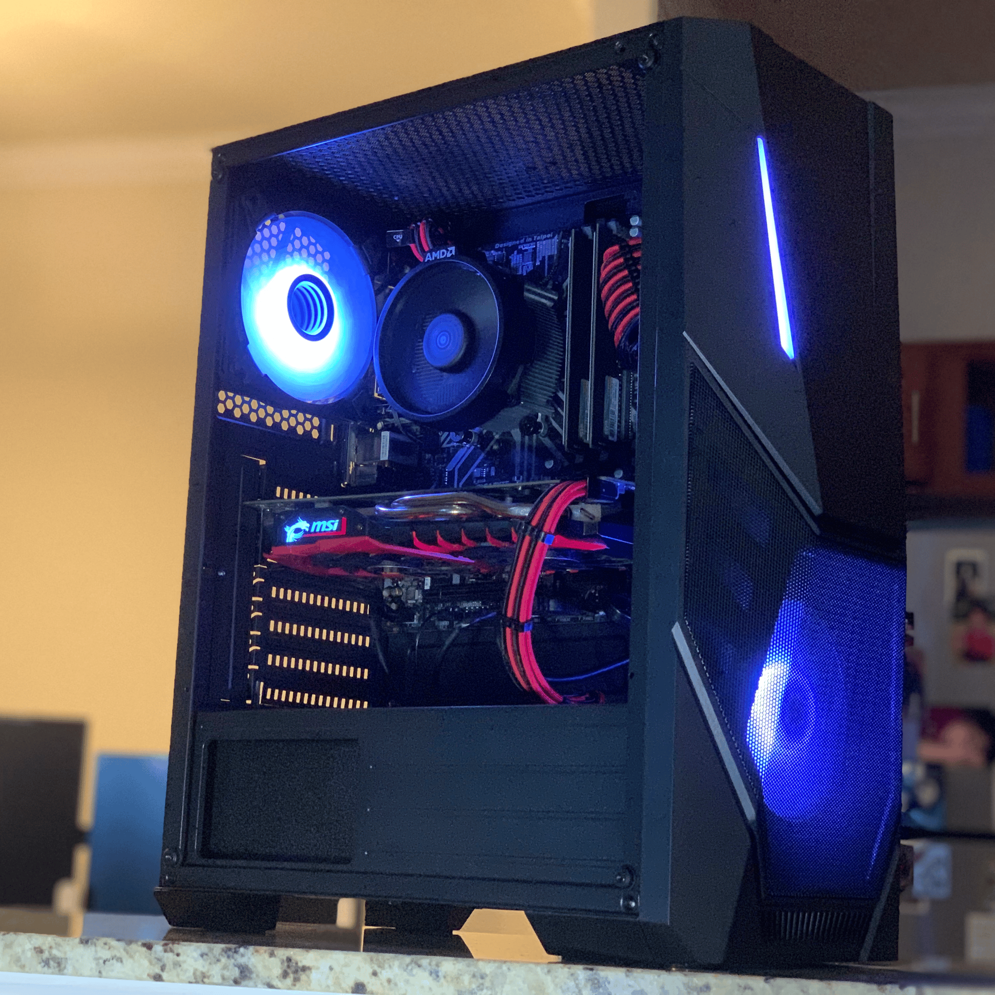 Entry Level Black/Red Gaming PC (RX 570 + Ryzen 5 2400g)