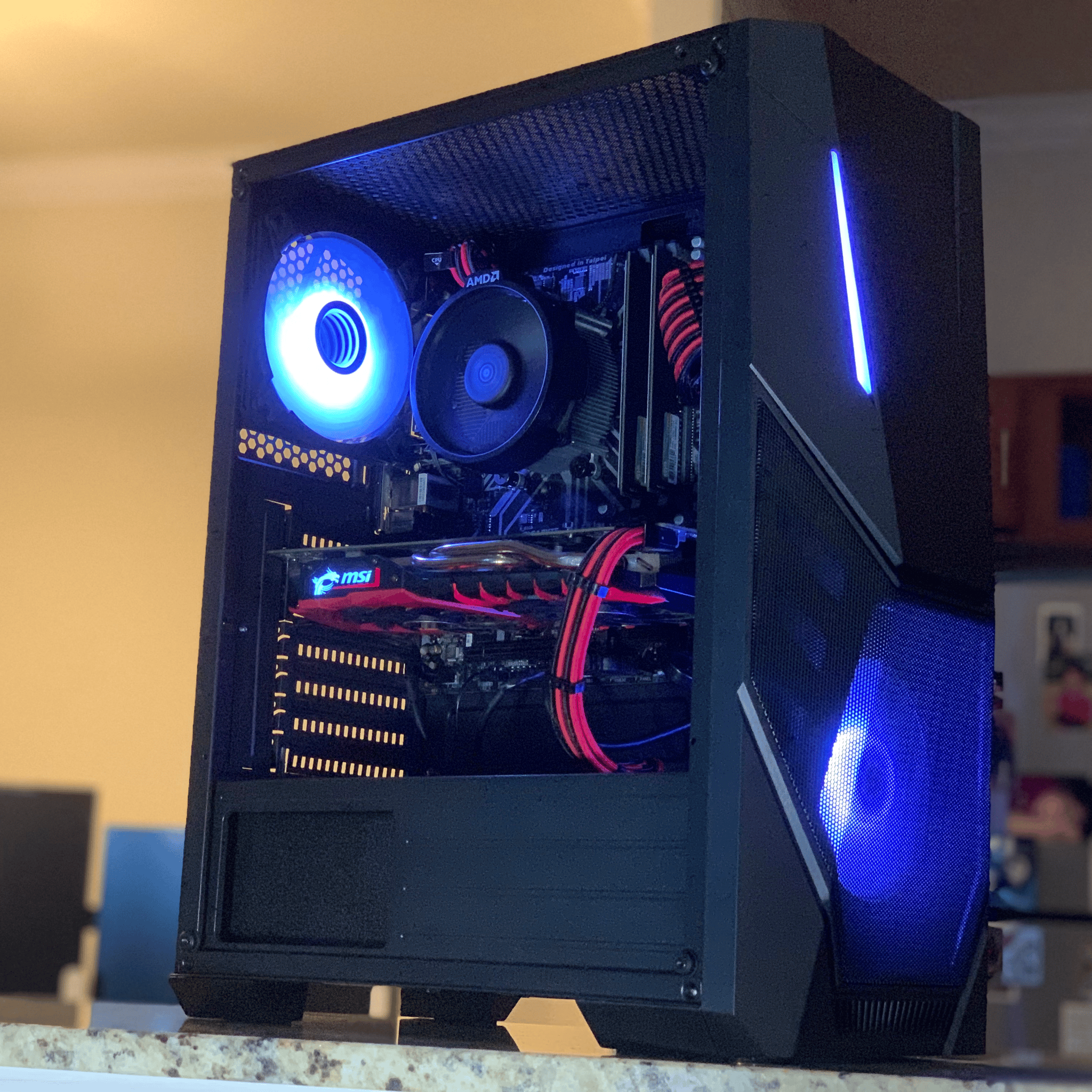 Entry Level Black/Red Gaming PC (RX 570 + Ryzen 5 2400g)