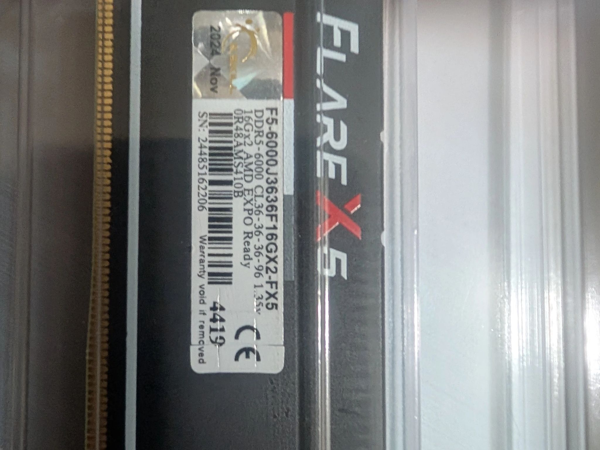 G.SKILL Flare X5 Series (AMD Expo) DDR5 RAM 32GB (2x16GB) 6000MT/s CL36-36-36-96
