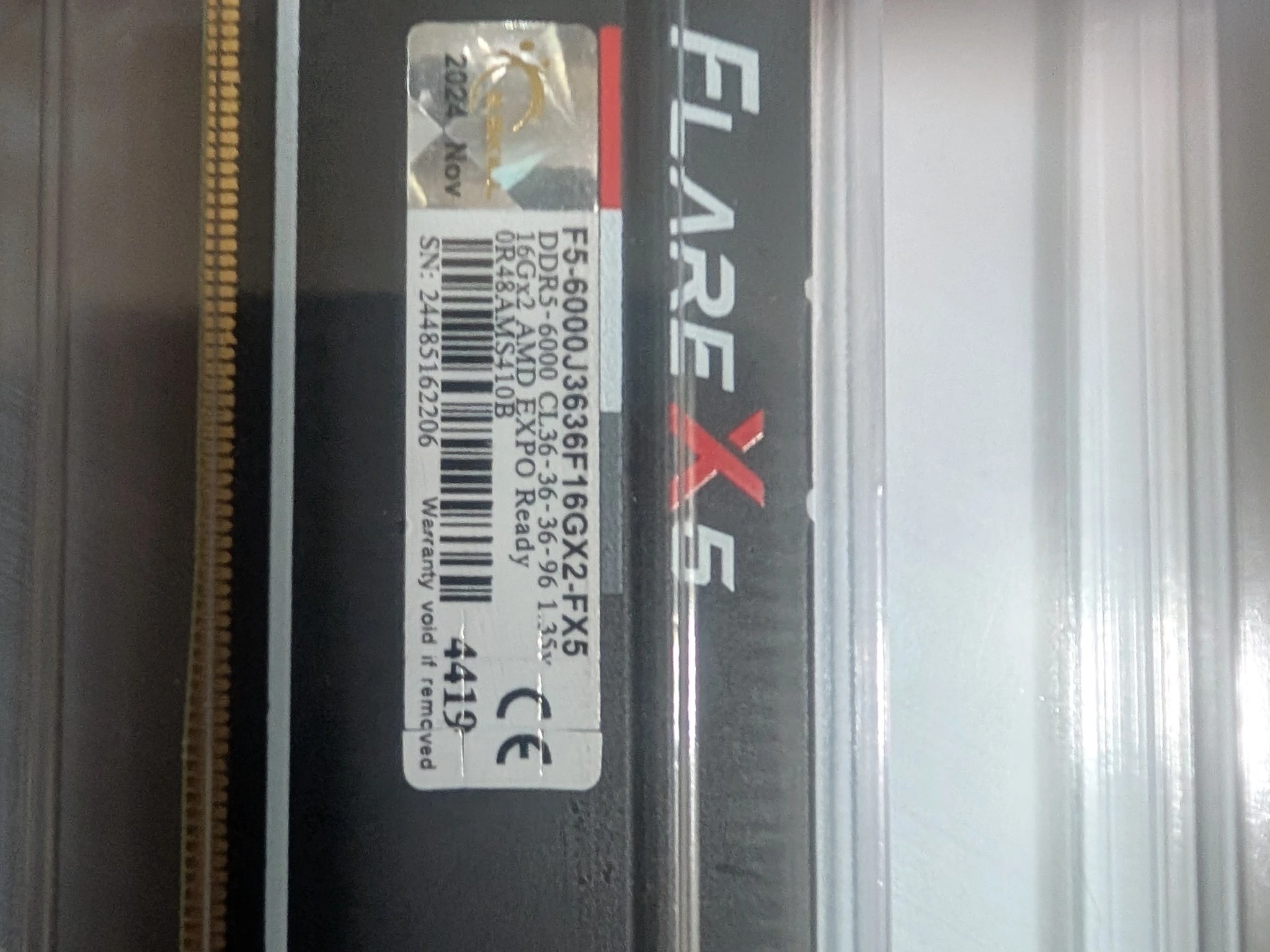 G.SKILL Flare X5 Series (AMD Expo) DDR5 RAM 32GB (2x16GB) 6000MT/s CL36-36-36-96