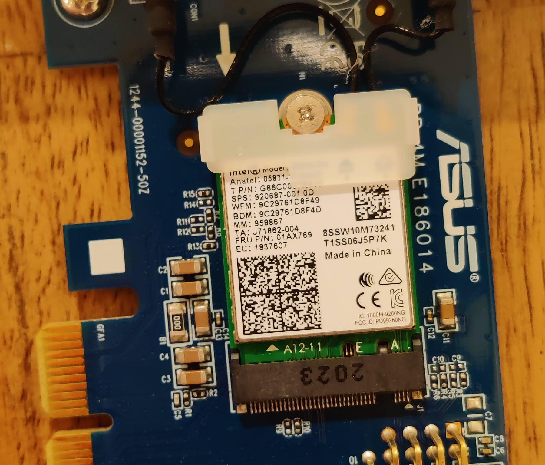 ASUS PCE-AC58BT PCIe WiFi and Bluetooth Adapter