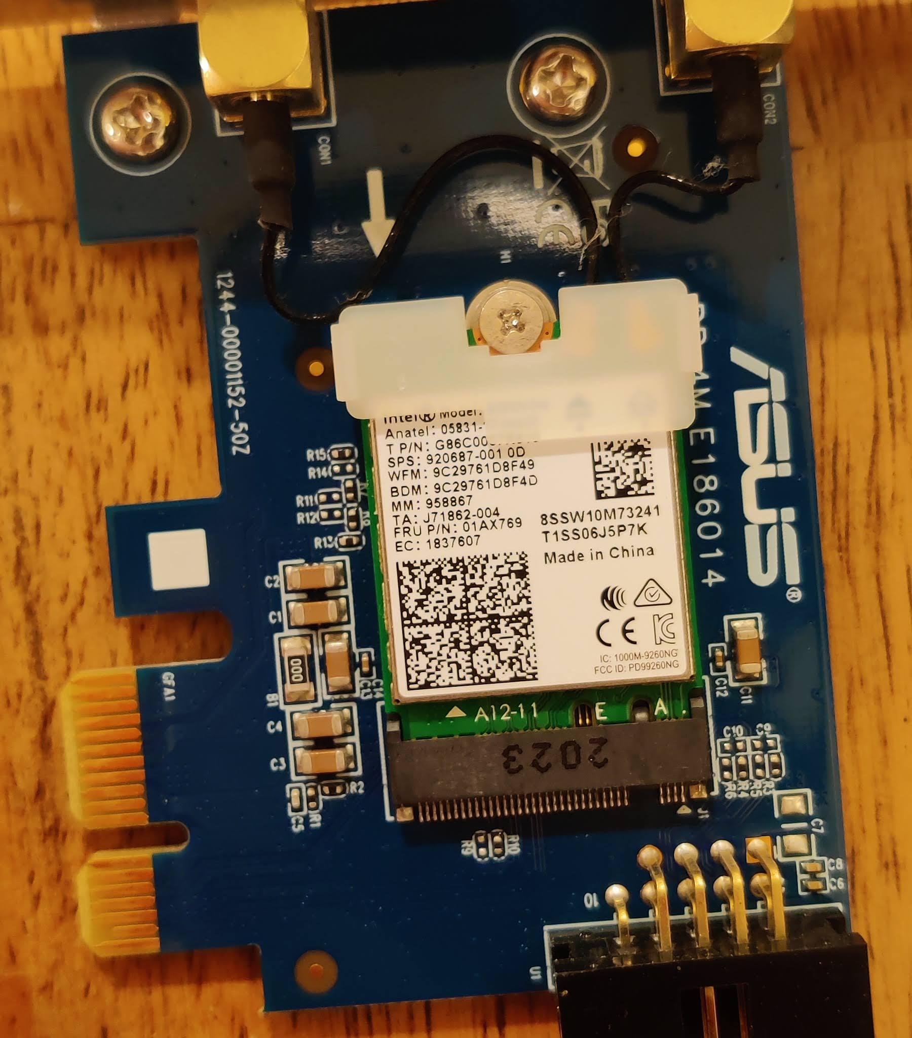 ASUS PCE-AC58BT PCIe WiFi and Bluetooth Adapter