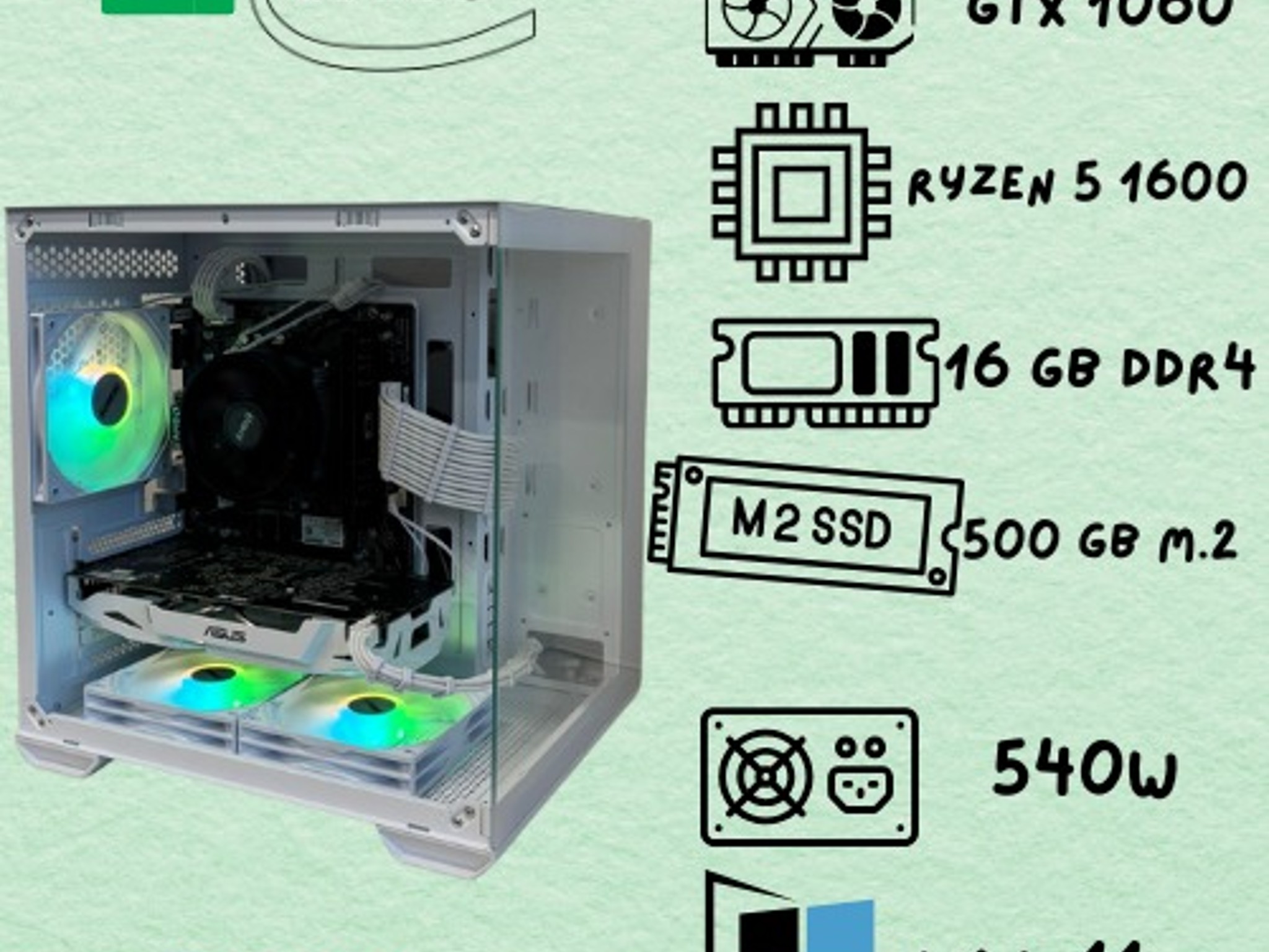⚪️ All-White 1080p Gaming PC | GTX 1060 6GB + Ryzen 5 1600 | 16GB RAM | Clean & Smooth Performance