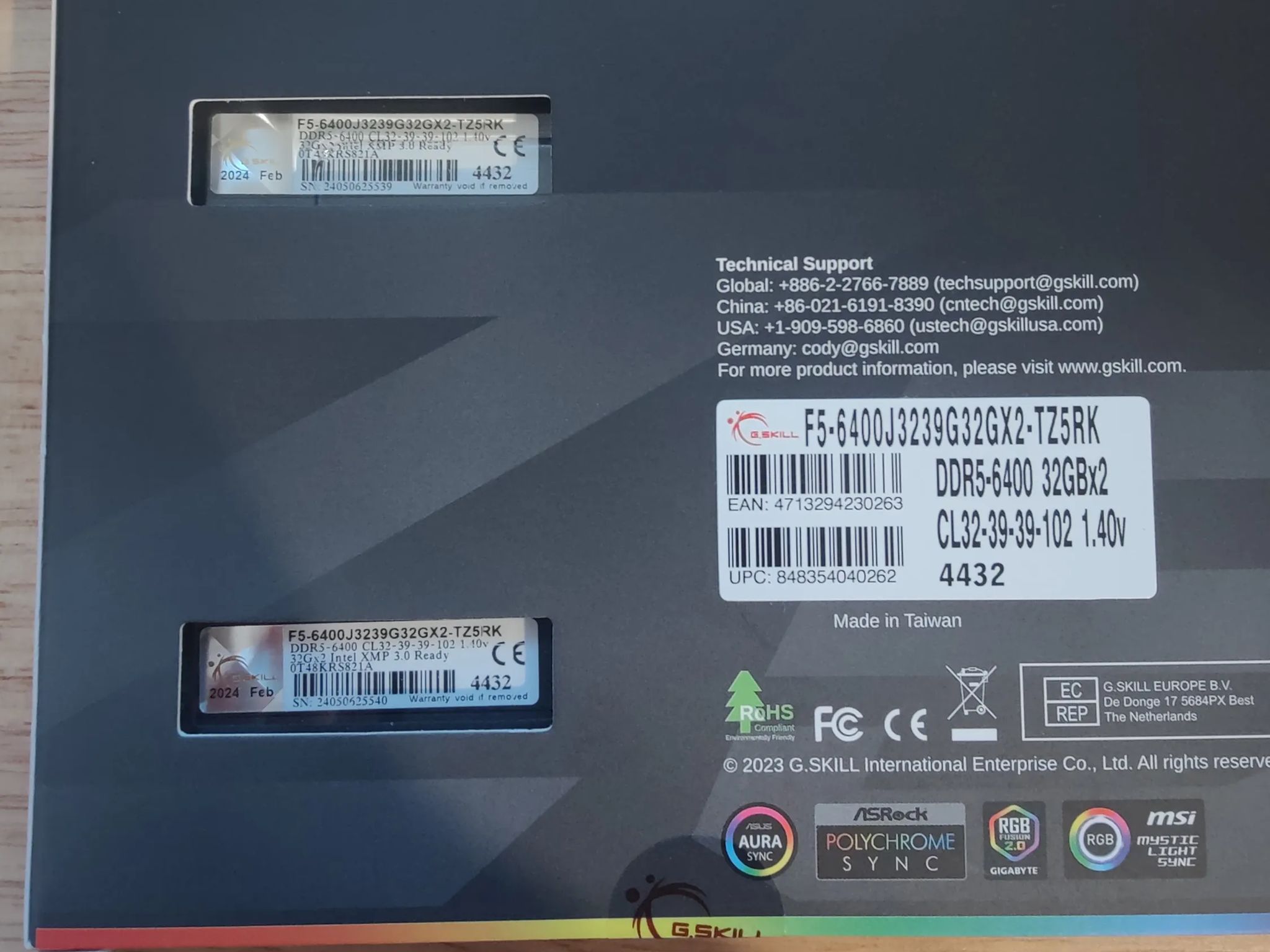 G.Skill Trident Z5 64GB (32GBx2) DDR5