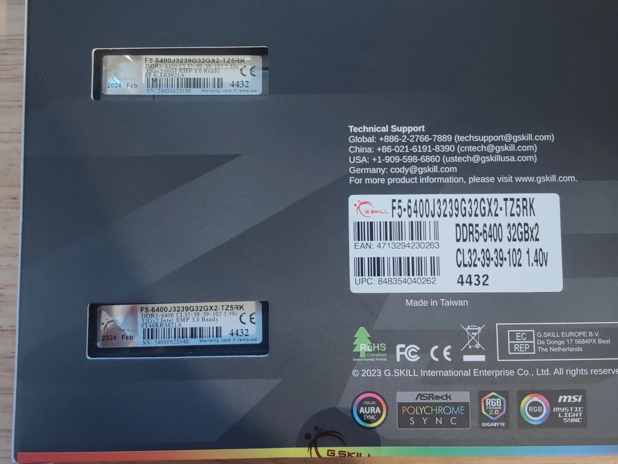 G.Skill Trident Z5 64GB (32GBx2) DDR5