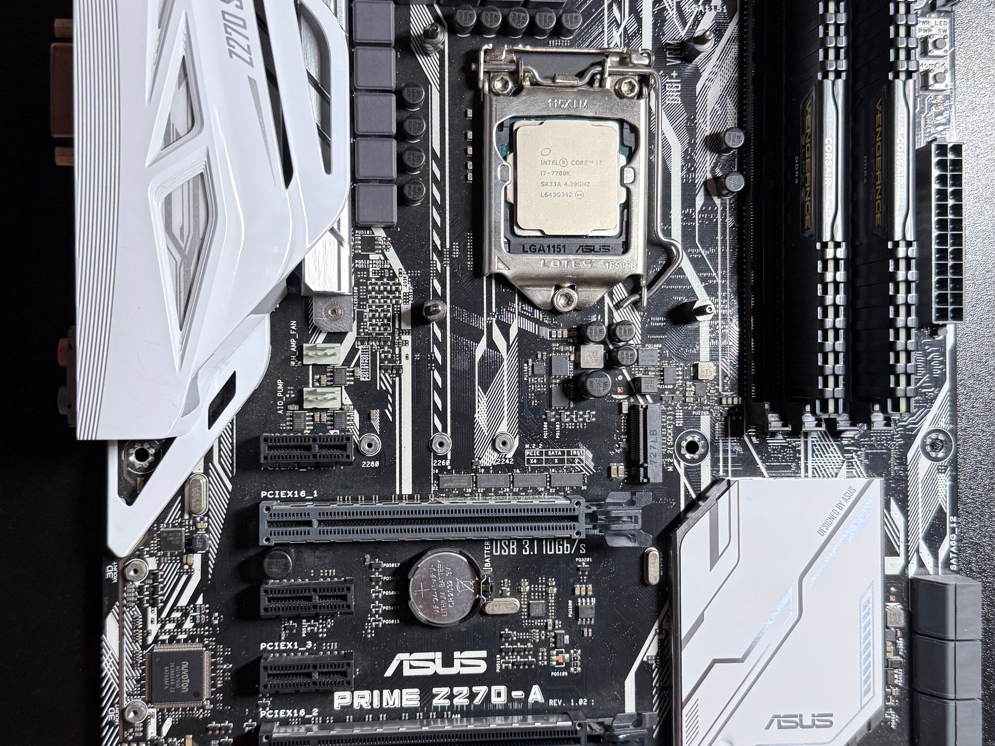 ASUS Prime Z270-A + Intel i7-7700K + 32GB Corsair Vengeance DDR4 Combo. Cooler included!