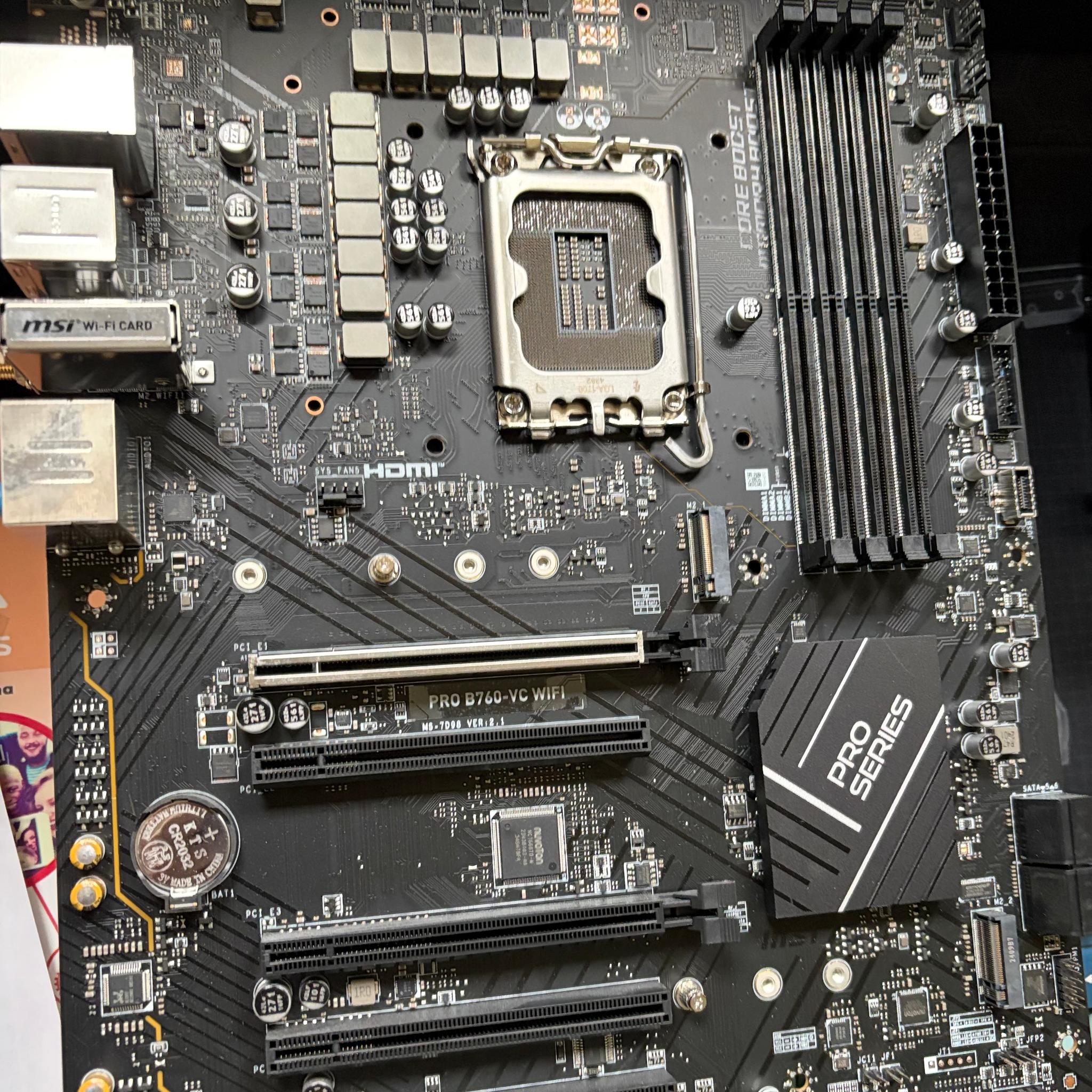 MSI PRO B760-VC WIFI LGA1700 DDR5 Motherboard + Free Thermaltake UX200 RGB Cooler