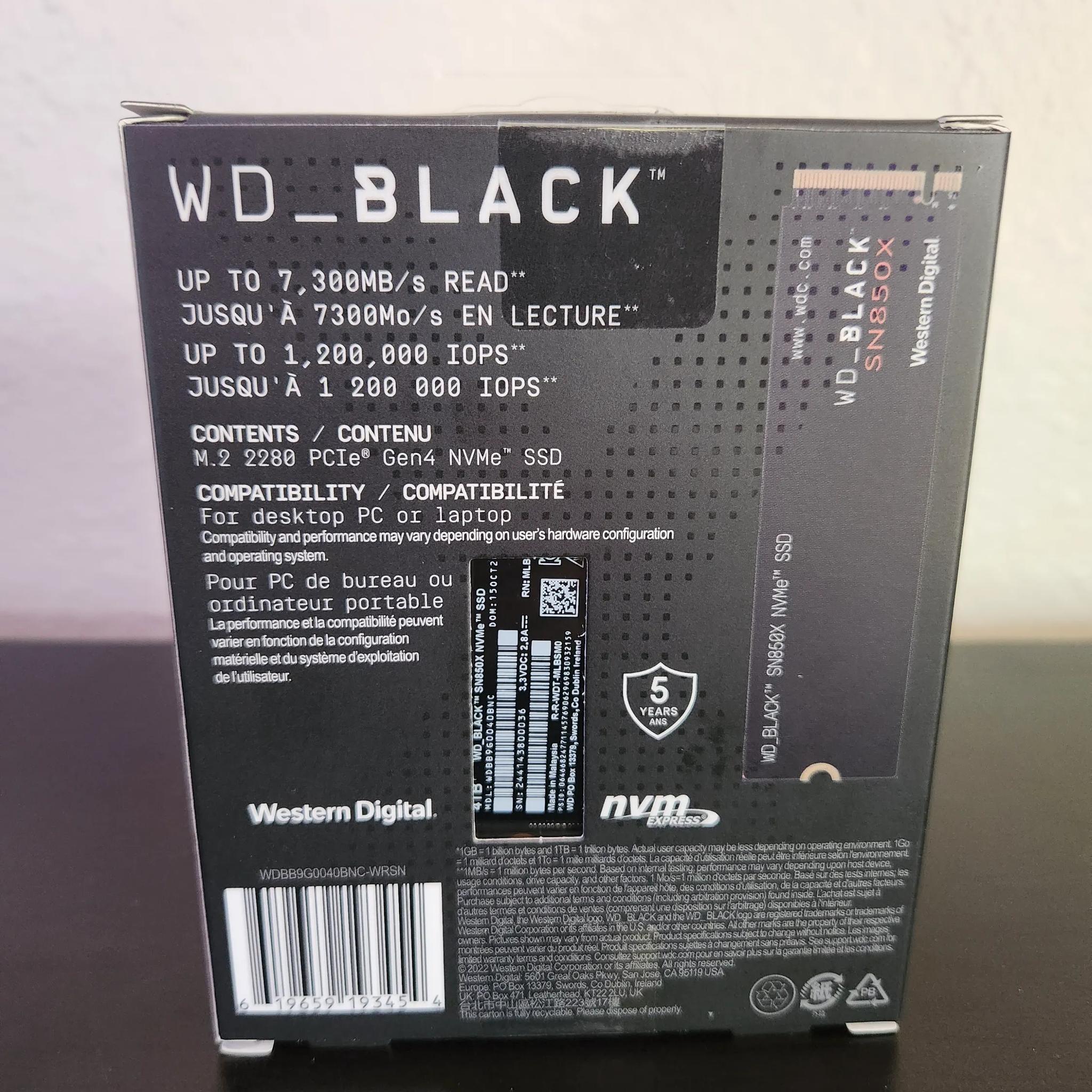 WD_BLACK 4TB SN850X NVMe