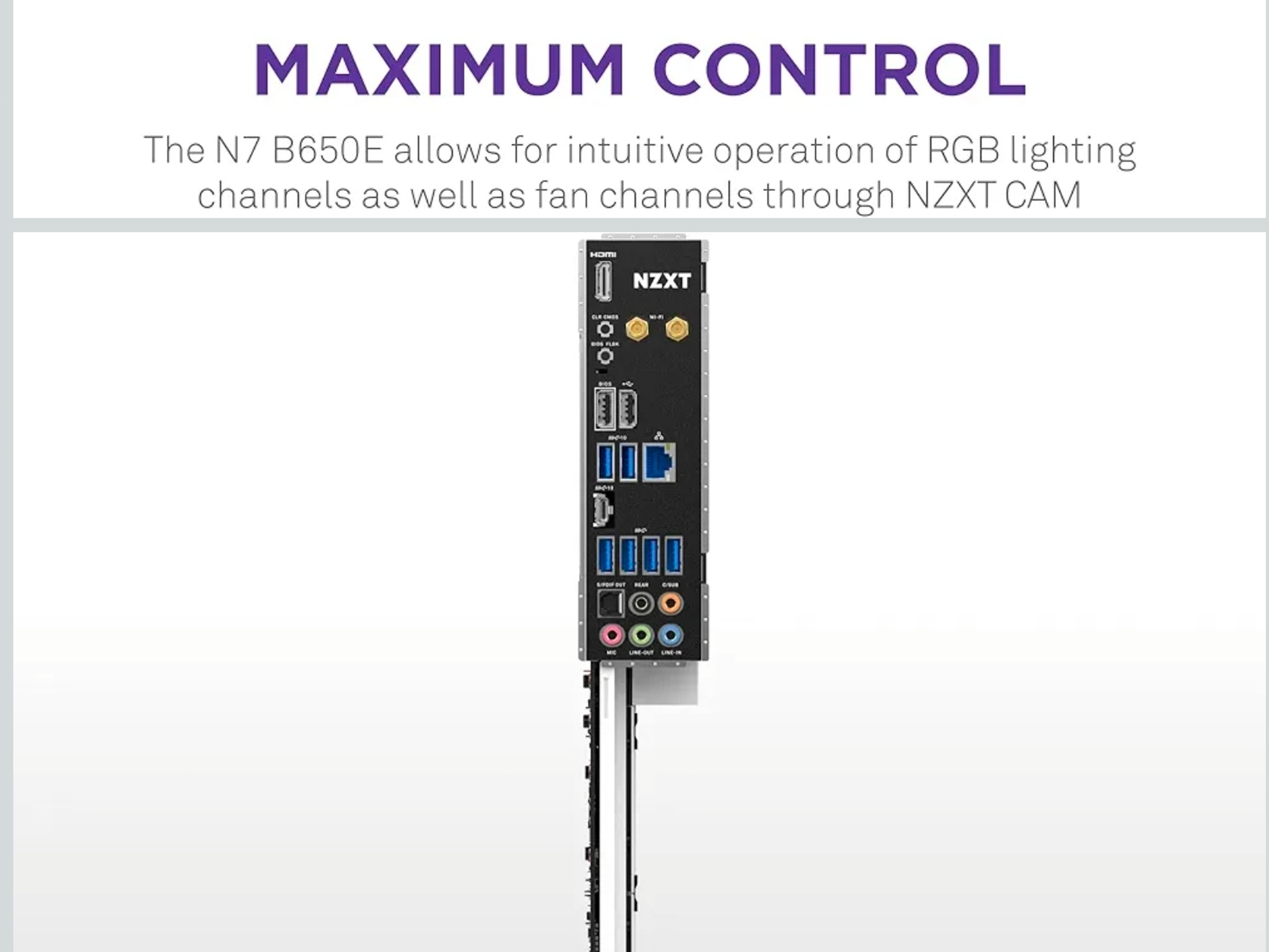 NZXT N7 B650E AM5 Extended ATX AMD Motherboard - White