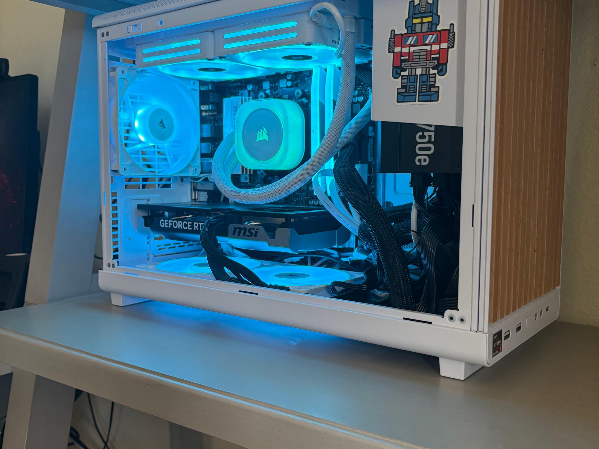 🧊 White RGB Gaming PC — Ryzen 5 7600X + RTX 5060 Ti 16GB + 32GB DDR5 + 1TB M.2 SSD + 256GB SATA SSD