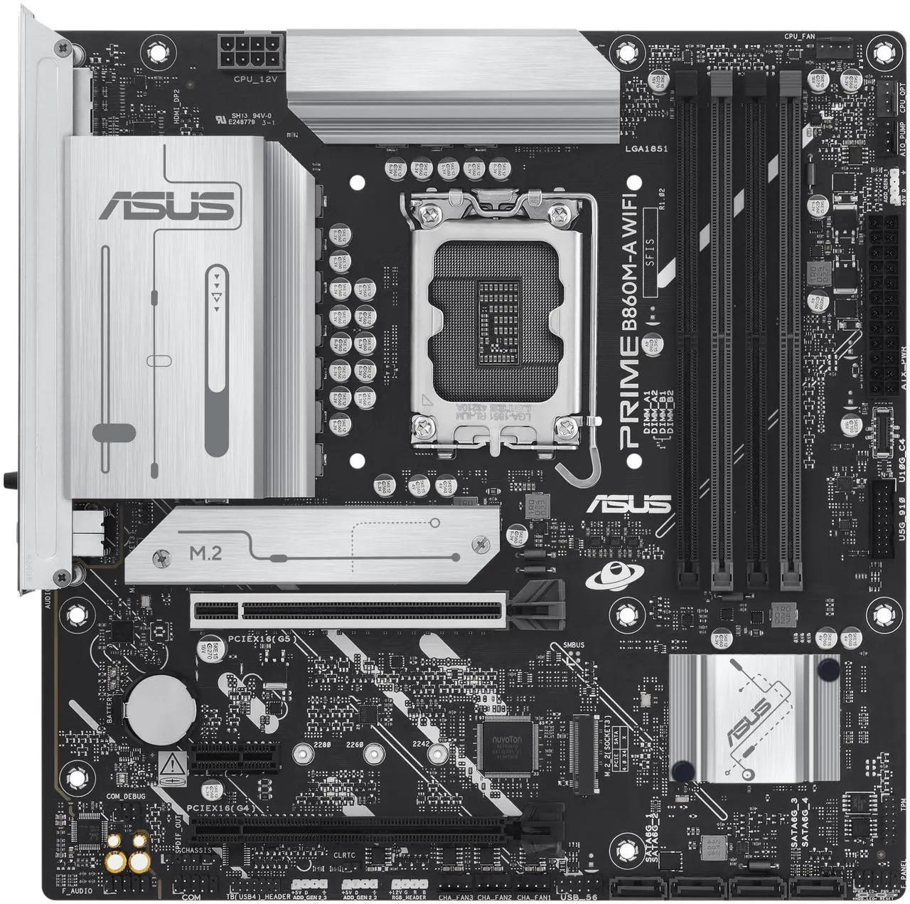 ASUS PRIME B860M-A WIFI Intel B860 LGA 1851 microATX DDR5 Motherboard