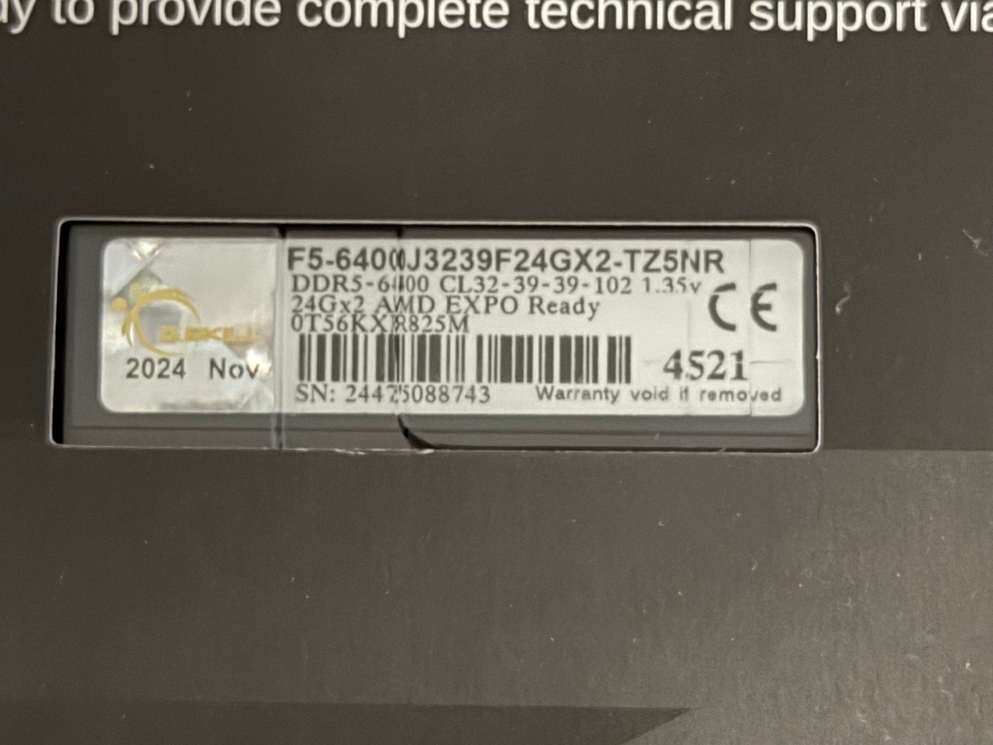 G.Skill Trident Z5 Neo RBG 48GB (2x24GB) DDR5-6400