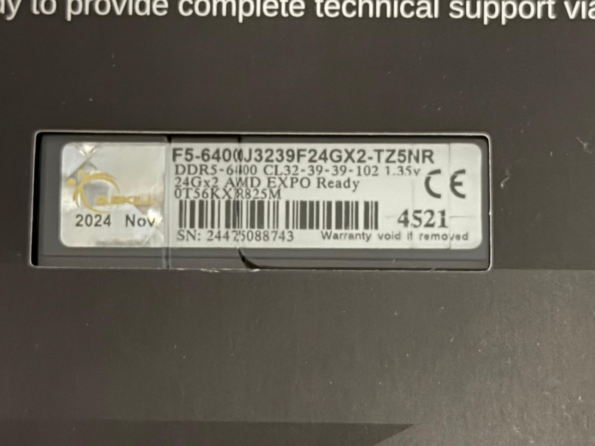 G.Skill Trident Z5 Neo RBG 48GB (2x24GB) DDR5-6400