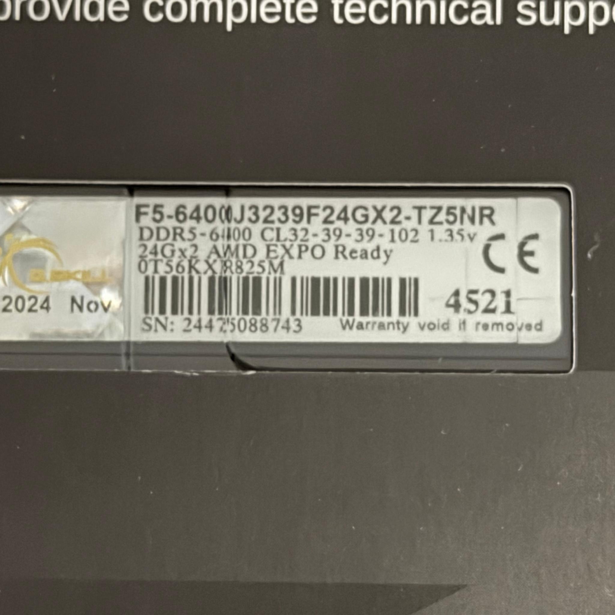 G.Skill Trident Z5 Neo RBG 48GB (2x24GB) DDR5-6400