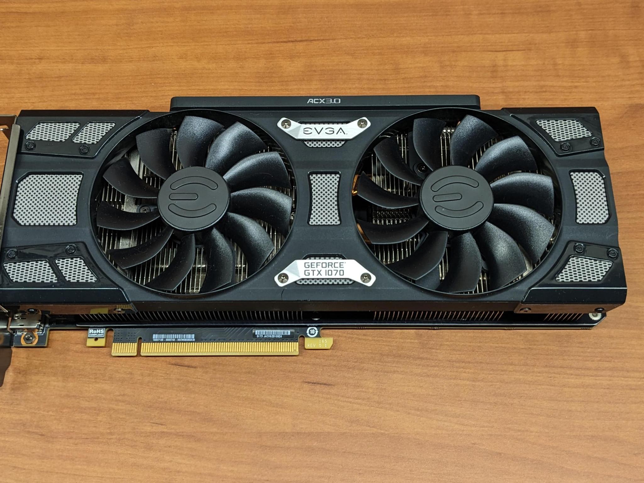 EVGA GTX 1070 SC Black Edition ACX 3.0 8 GB GDDR5 GPU Graphics Card Used