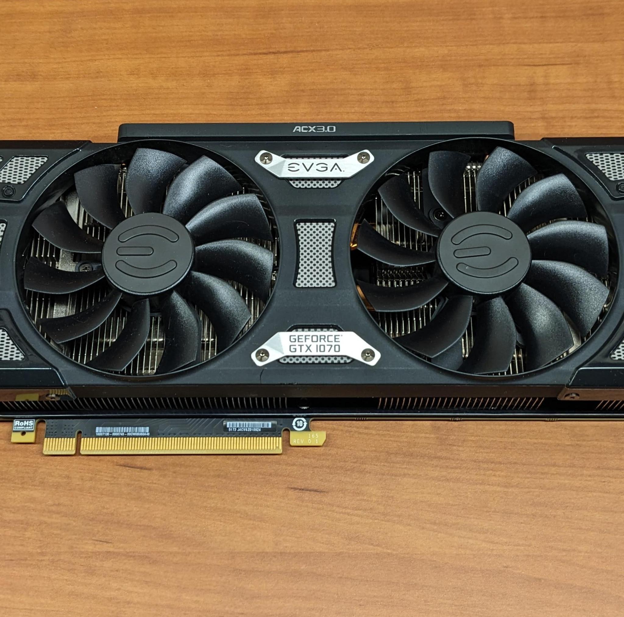EVGA GTX 1070 SC Black Edition ACX 3.0 8 GB GDDR5 GPU Graphics Card Used