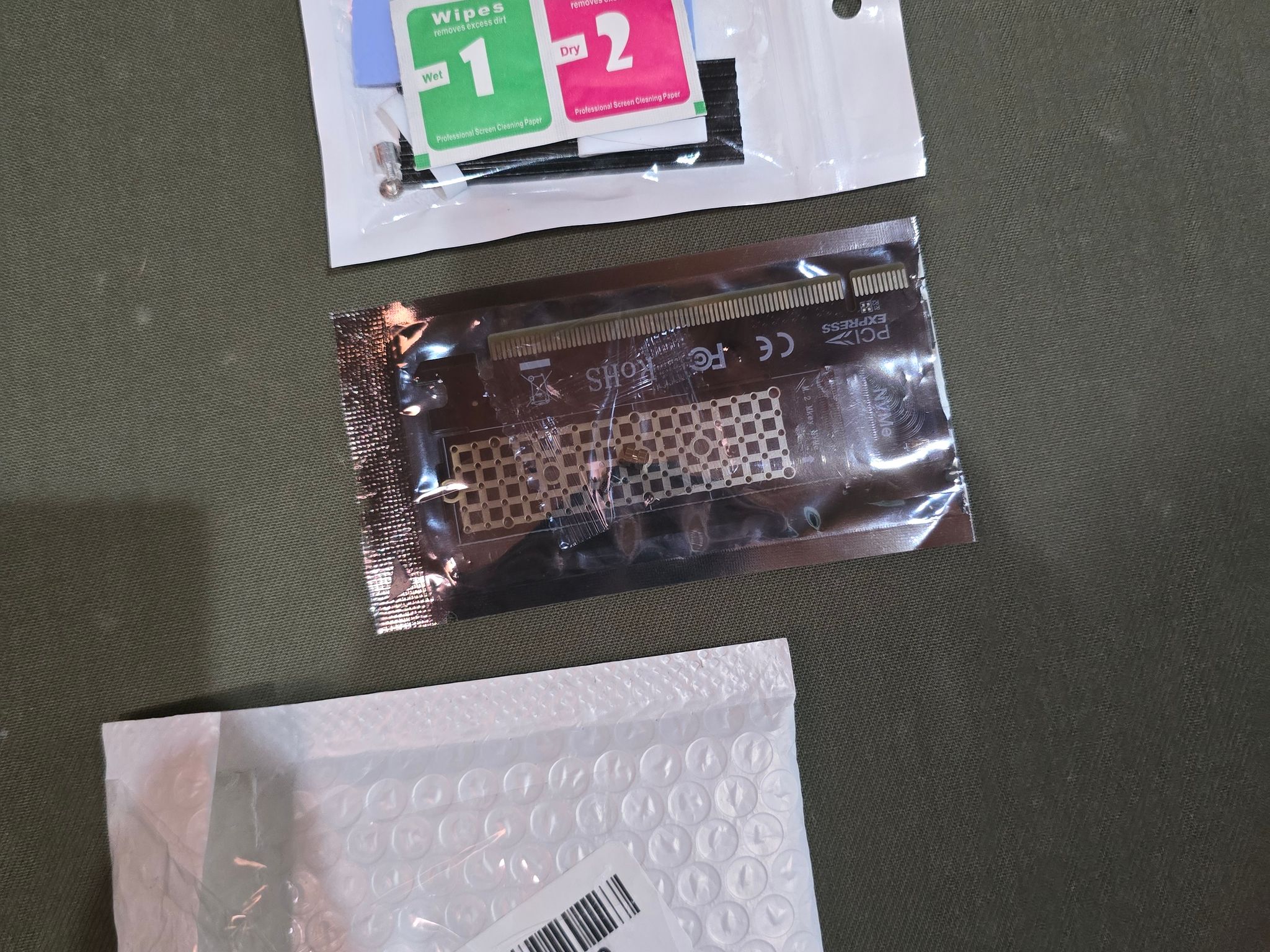 Card with M2 Aluminum Heat Sink for PCI-e NGFF SSD
