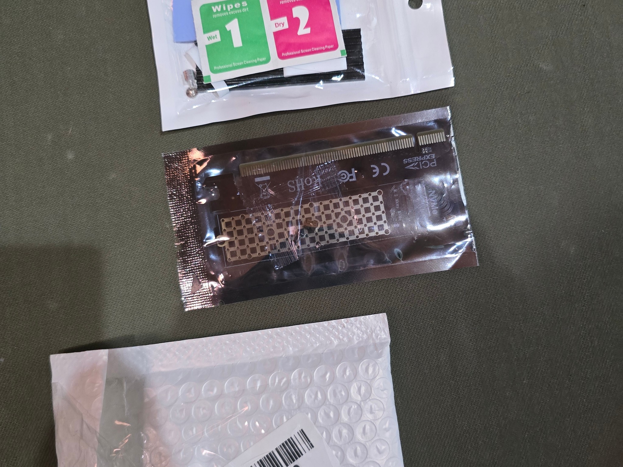 Card with M2 Aluminum Heat Sink for PCI-e NGFF SSD