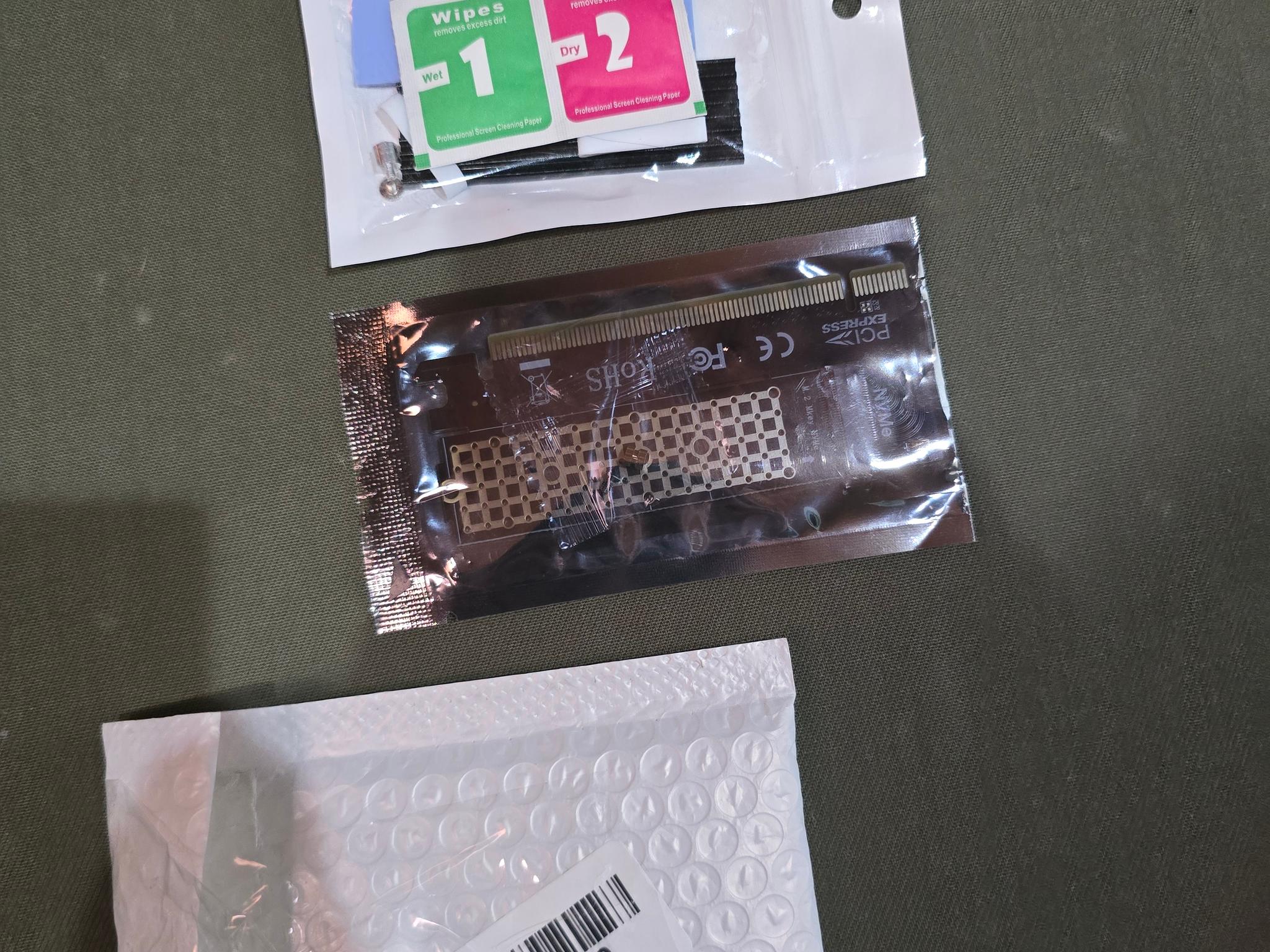 Card with M2 Aluminum Heat Sink for PCI-e NGFF SSD