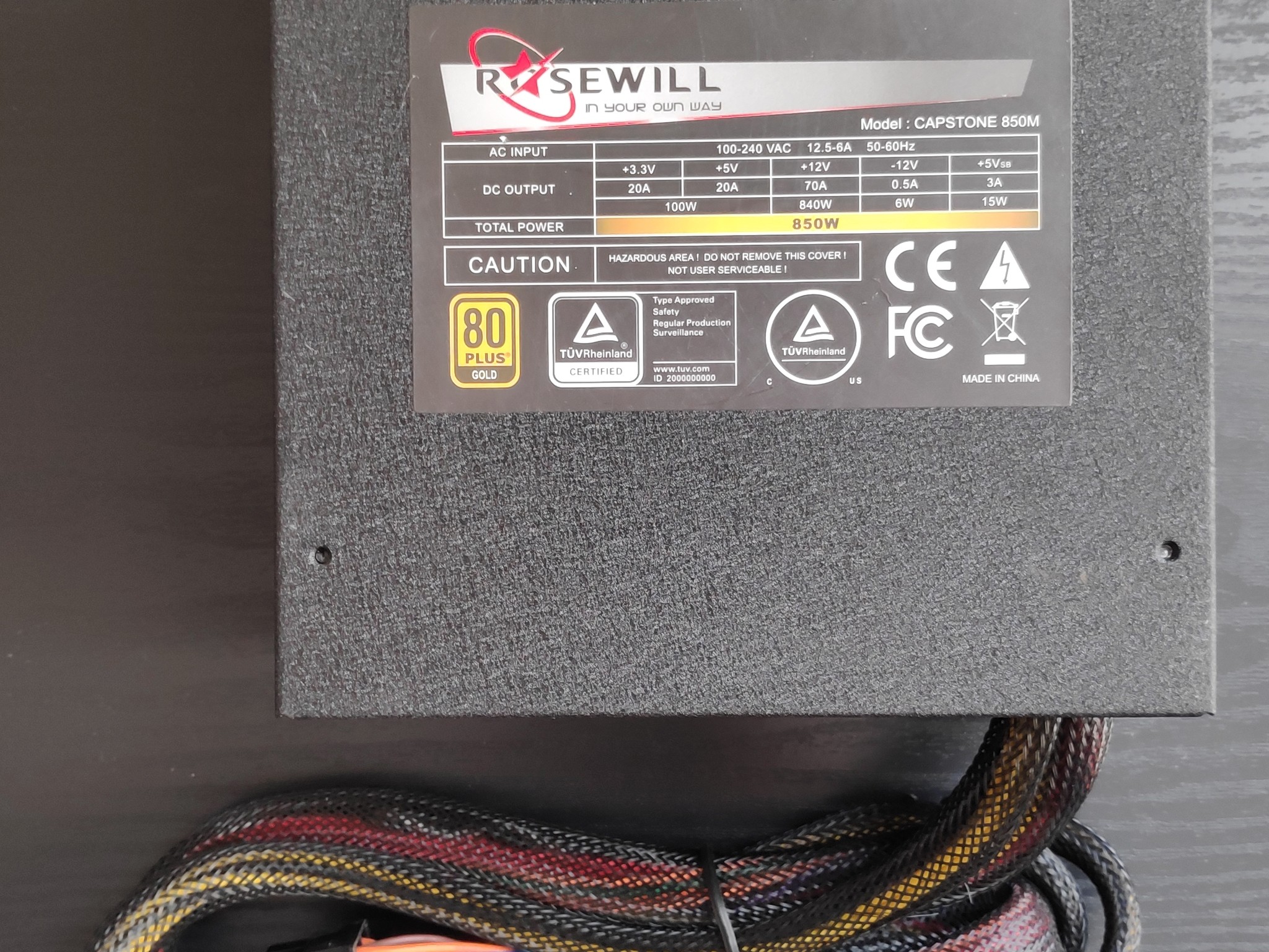 Rosewill Capstone 850M Semi-Modular 80 Plus Gold Power Supply