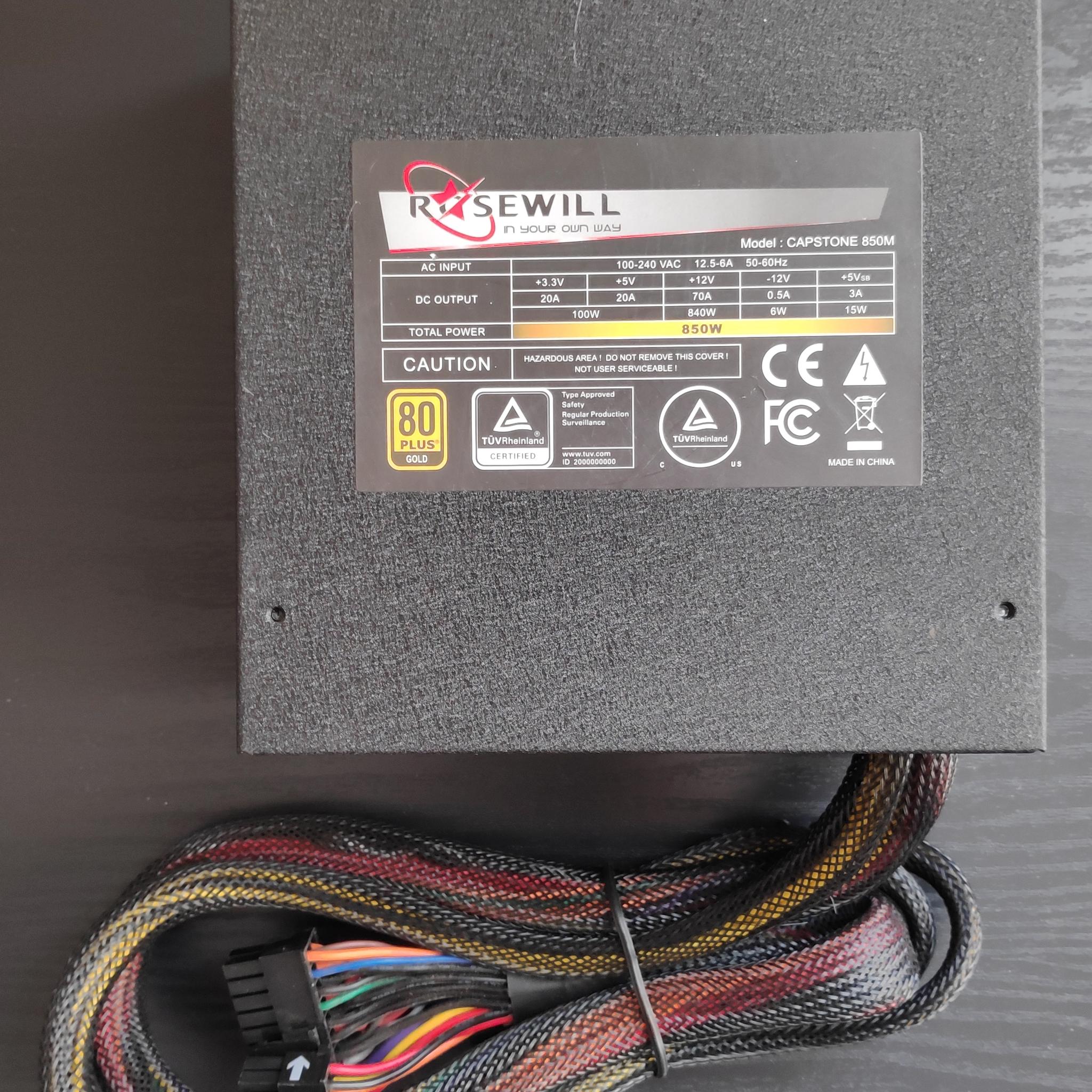 Rosewill Capstone 850M Semi-Modular 80 Plus Gold Power Supply