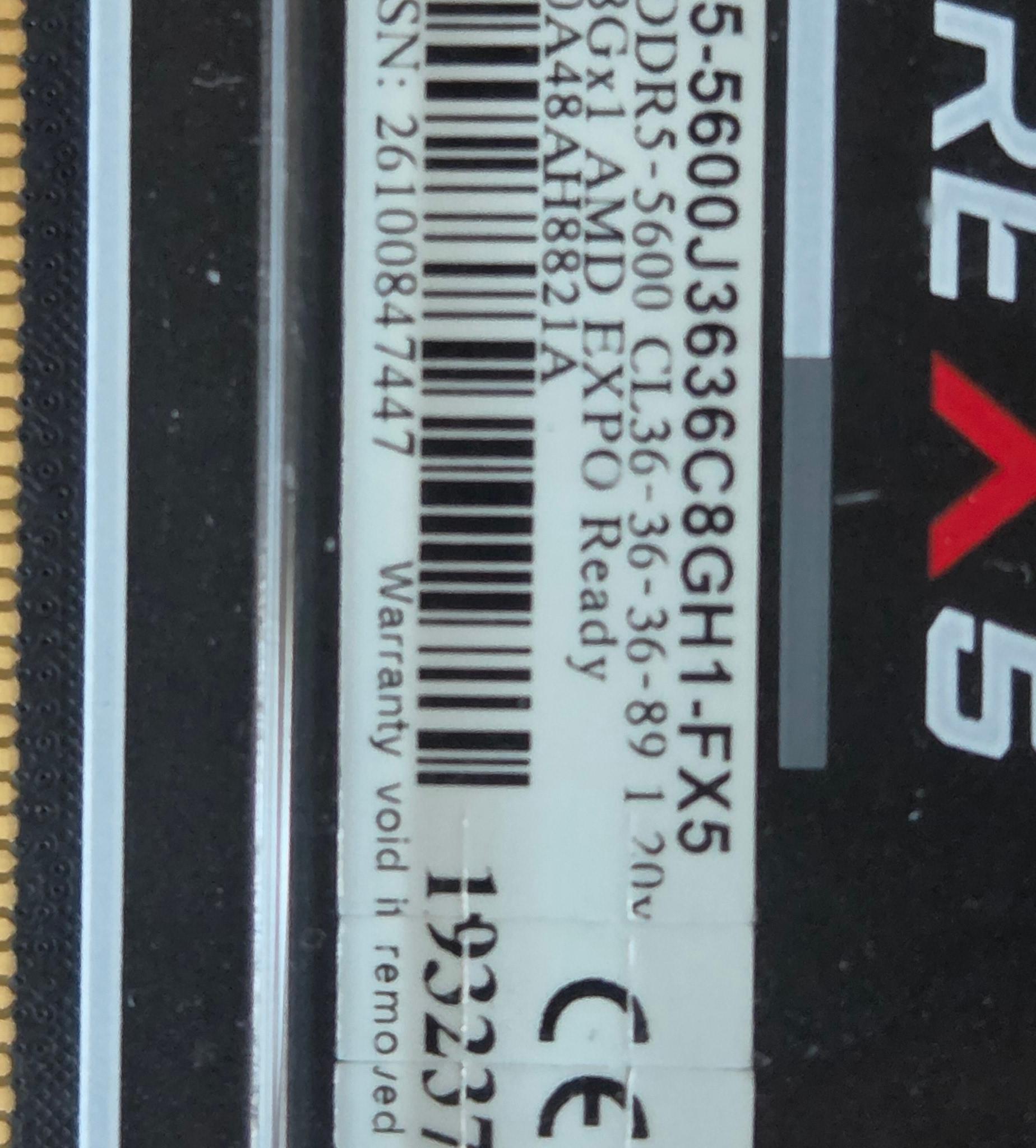 G.Skill Flare X5 Series AMD EXPO DDR5 RAM 8GB (1 x 8GB) 5600MT/s CL36-36-36-89