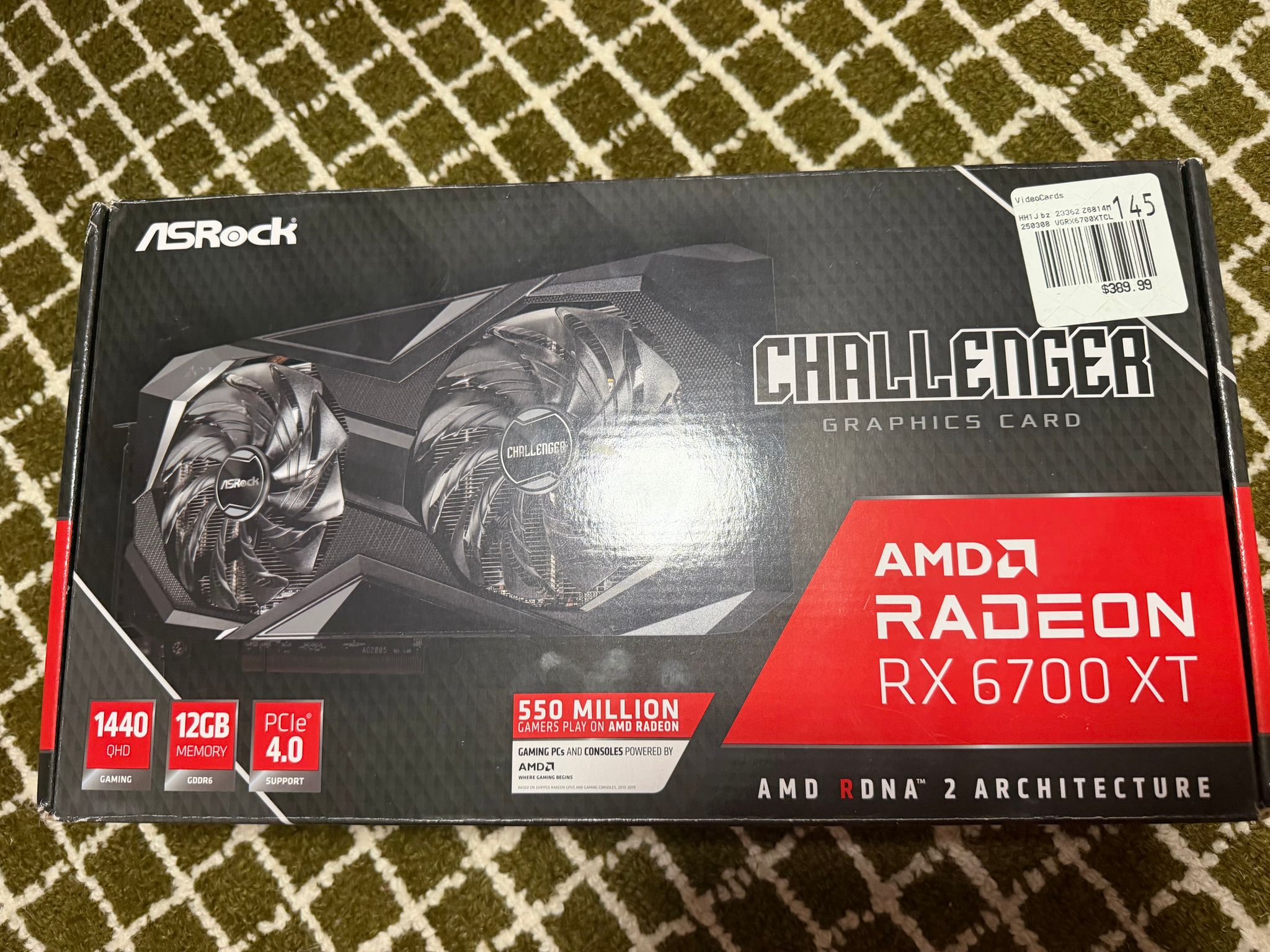 ASRock AMD Radeon RX 6700 XT Challenger D Dual-Fan 12GB GDDR6 PCIe 4.0 Graphics Card