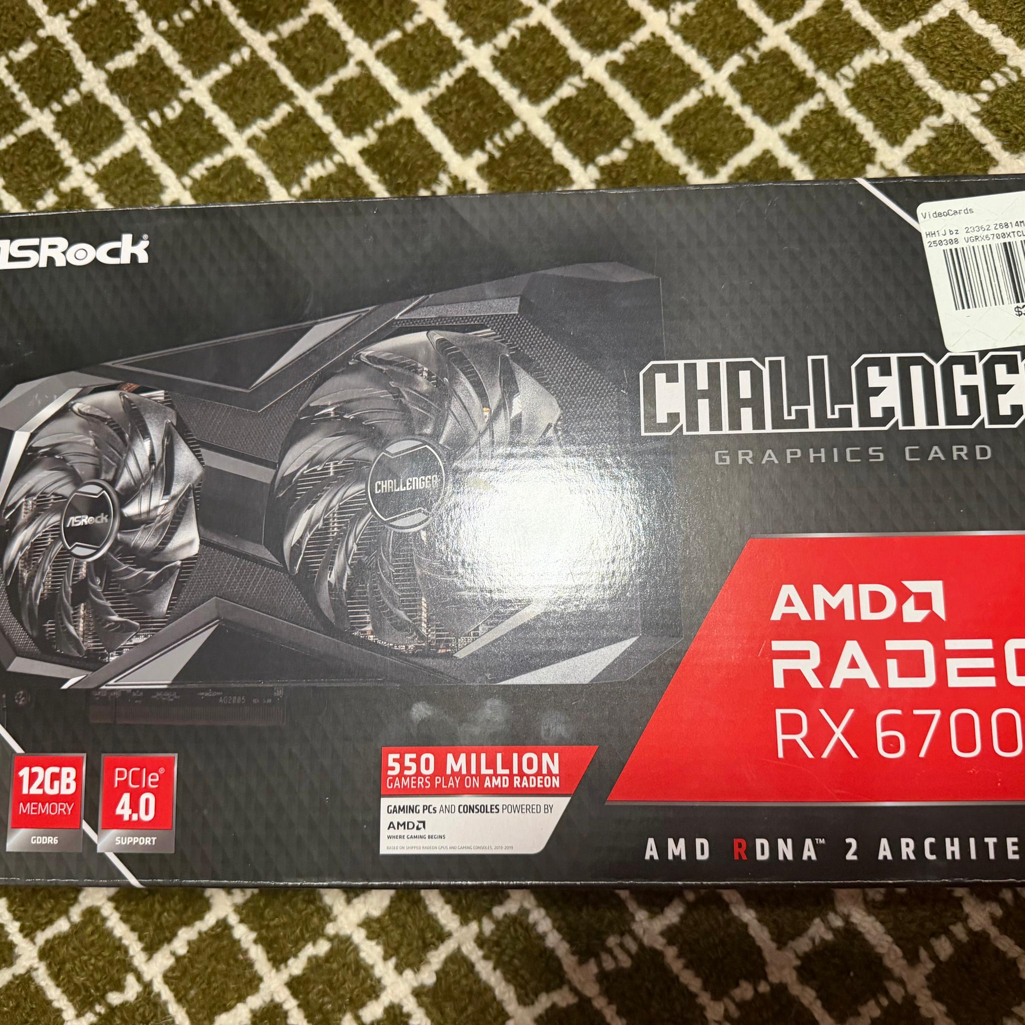 ASRock AMD Radeon RX 6700 XT Challenger D Dual-Fan 12GB GDDR6 PCIe 4.0 Graphics Card