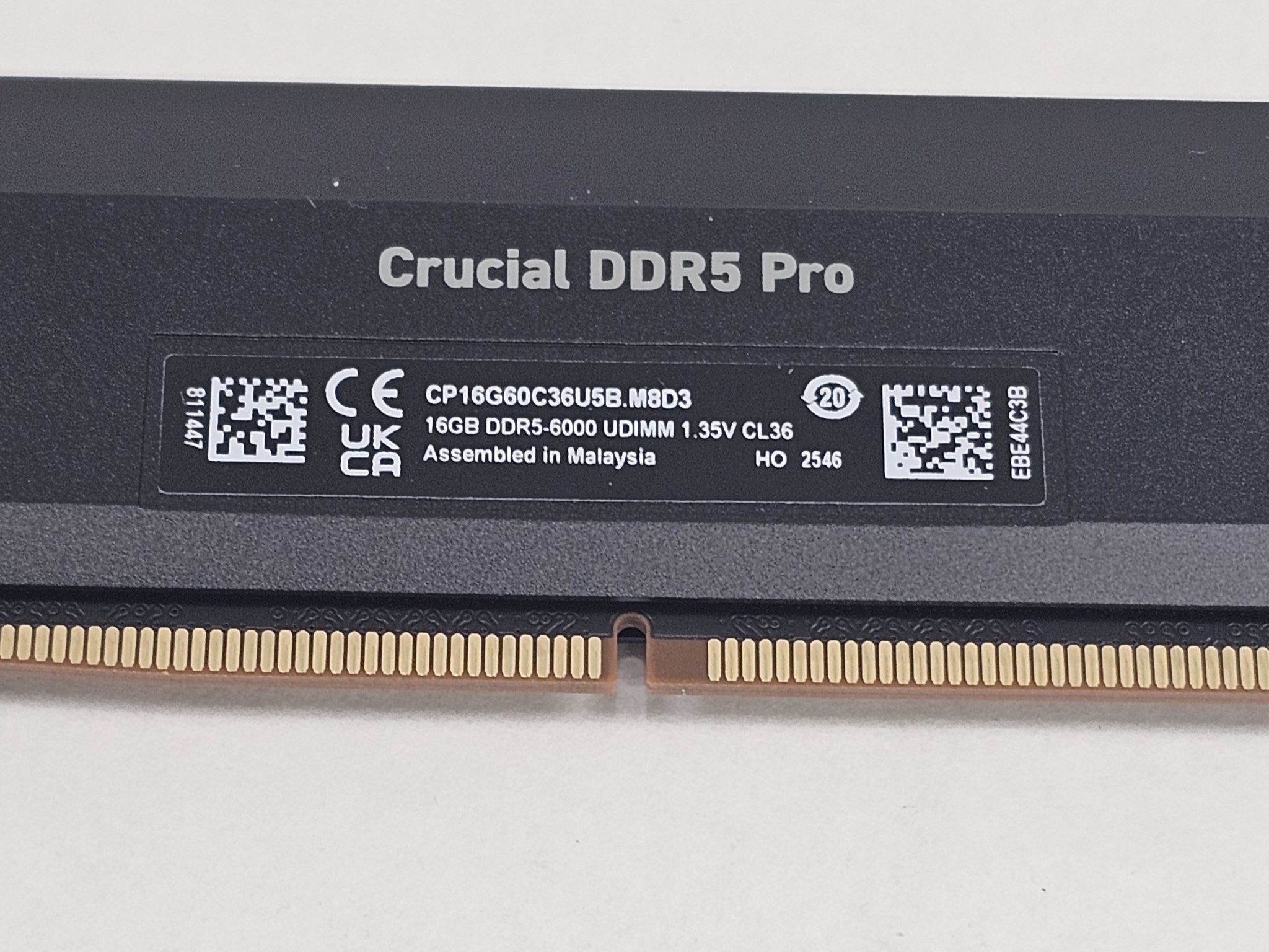 16GB DDR5 (1x16GB) CL36 6000MT/s Crucial Pro